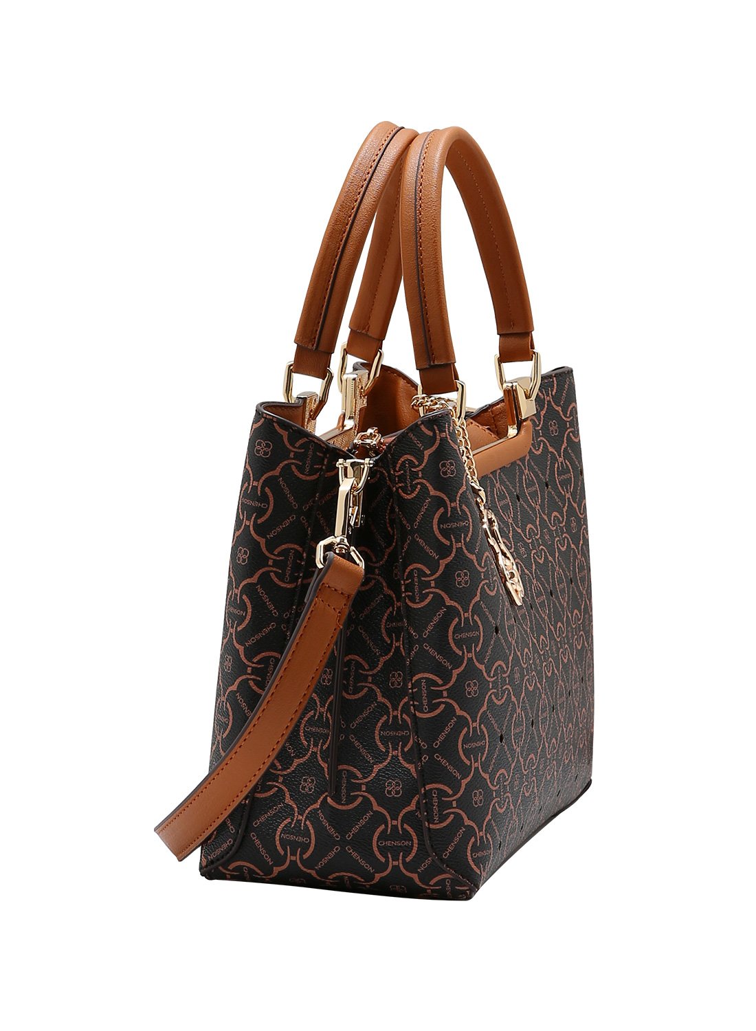 Bolsa Chenson - Cafe - Feminina com Alca de Mao - Linha Classic Cristal Marrom 2