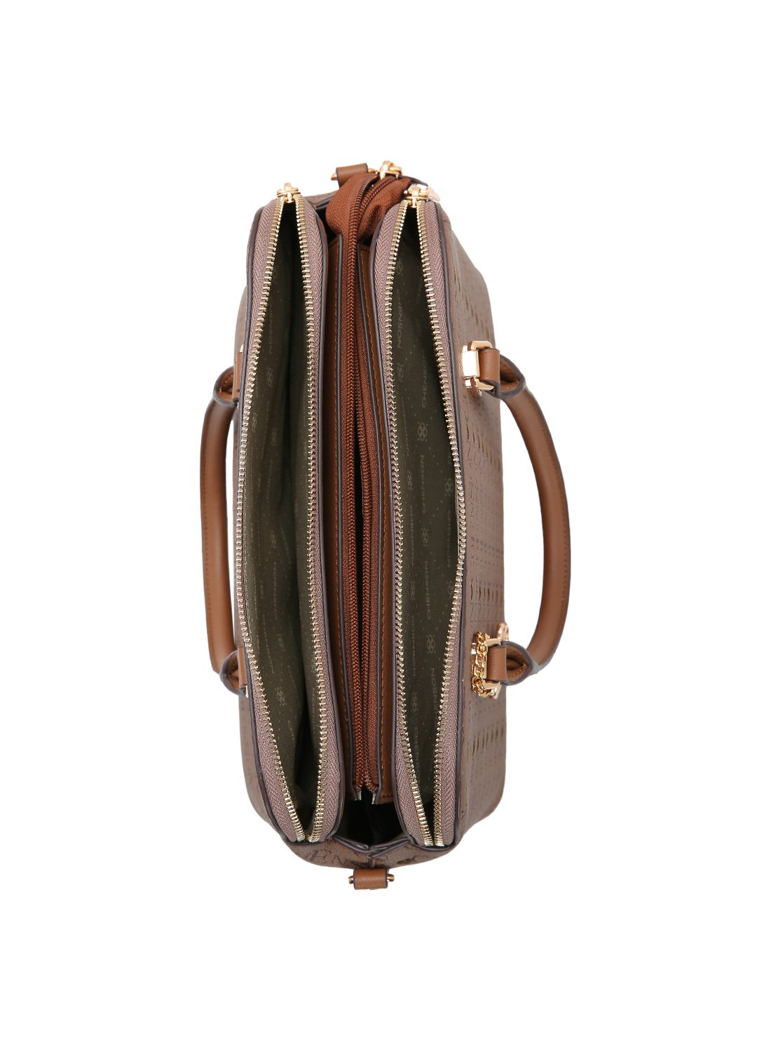 Bolsa Feminina Chenson Cafe - Cristal Monograma Coracao - Alca de Mao Marrom 3