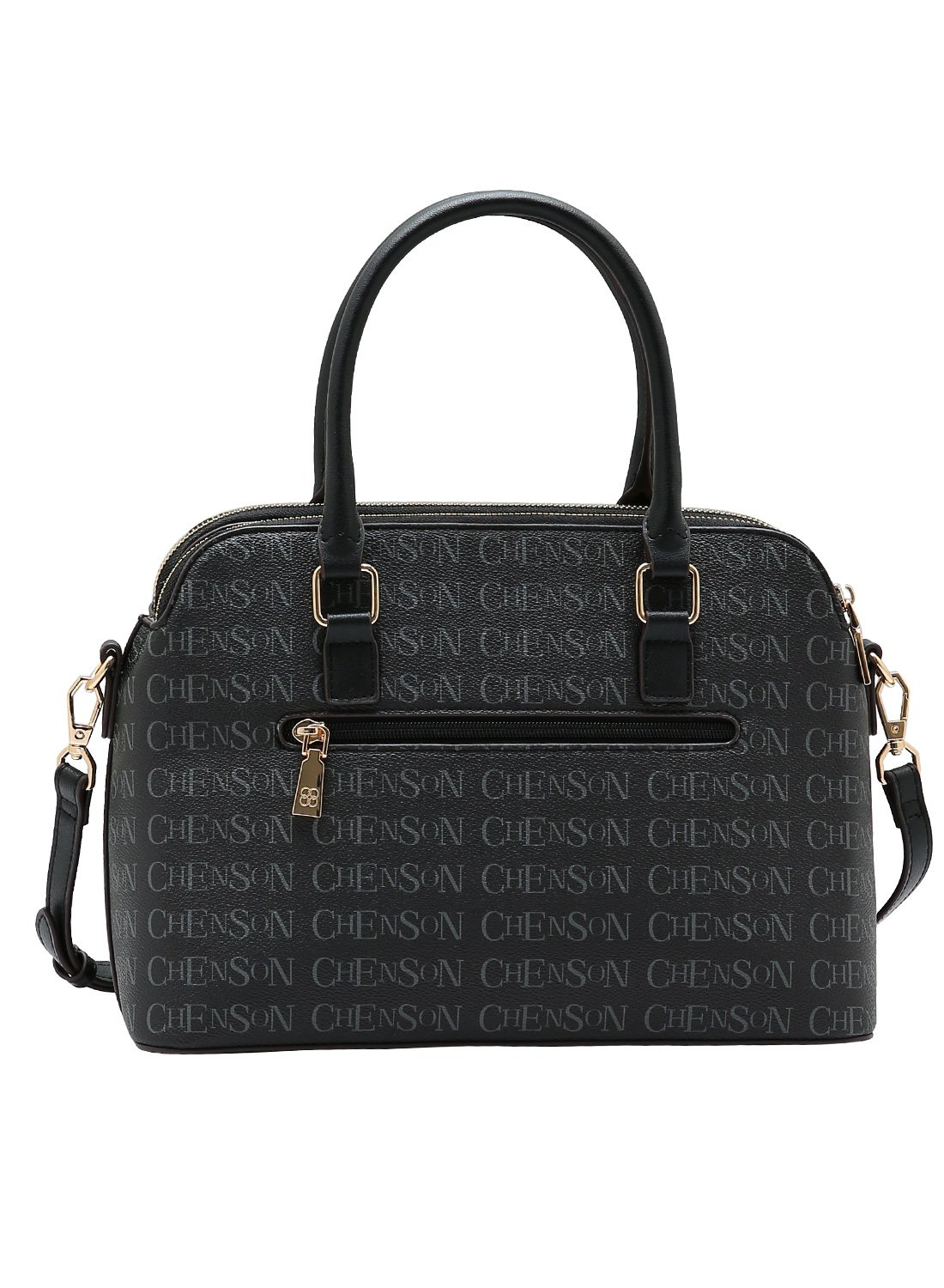 Bolsa Chenson - Alca de Mao - Linha Cristal Monograma Coracao - Preto Preto 2