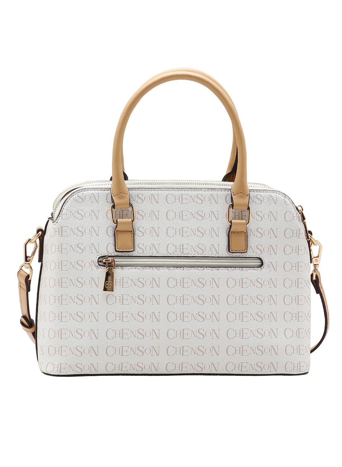 Bolsa Chenson Bege - Cristal Monograma Coracao - Alca de Mao Bege 4