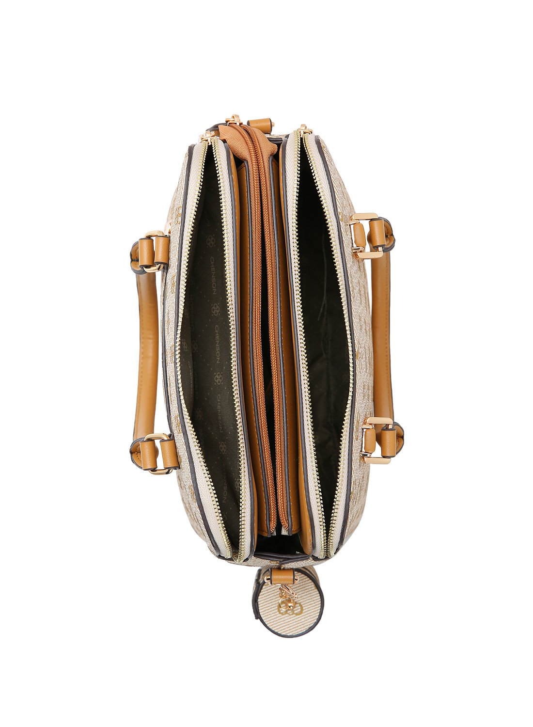 Bolsa Chenson Original Bege - Linha Monograma Atemporal - Alca de Mao Bege 3