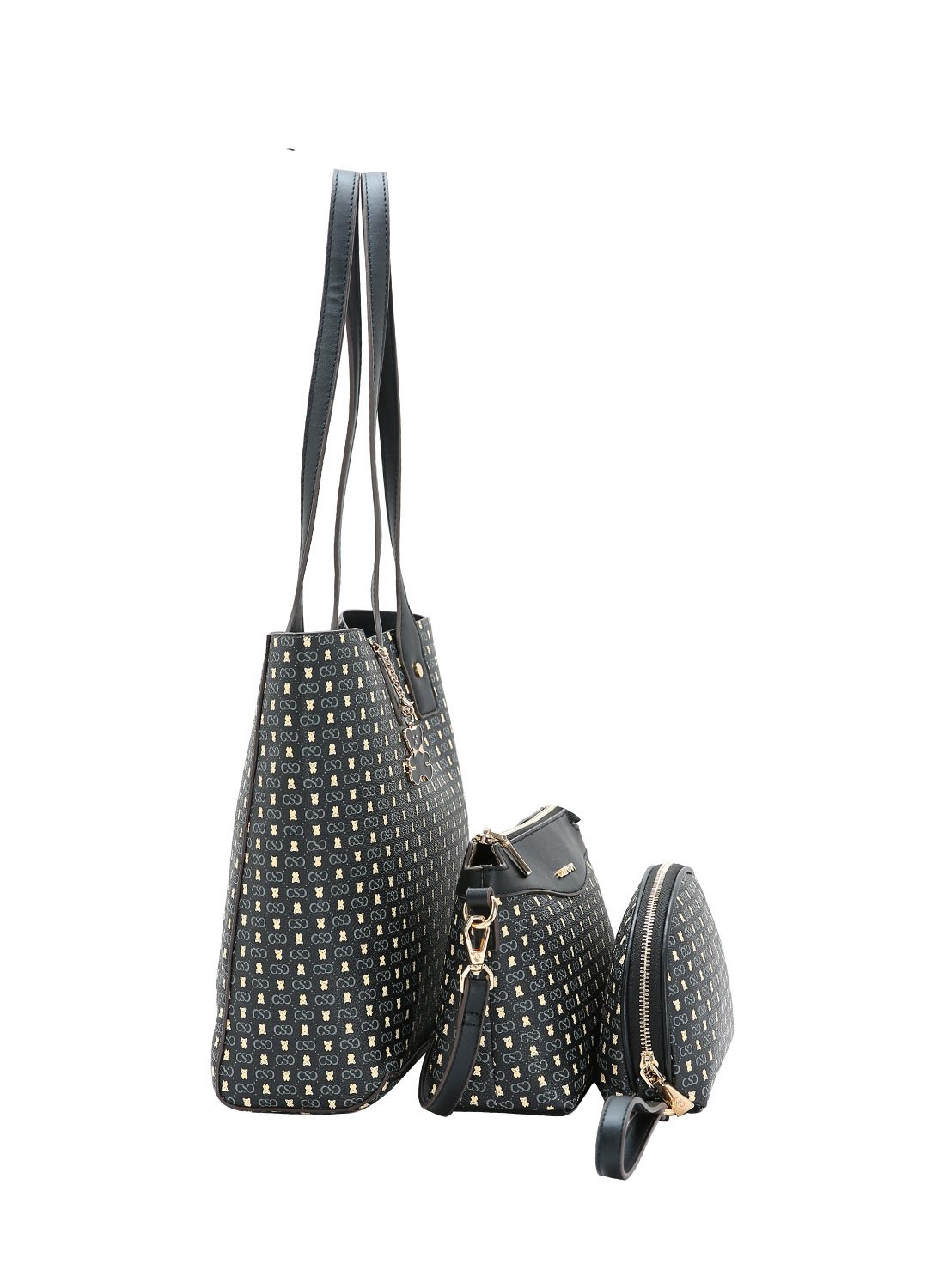 Bolsa Chenson Original - Kit 3 Pecas - Preto - Monograma Baby Urso Preto 2