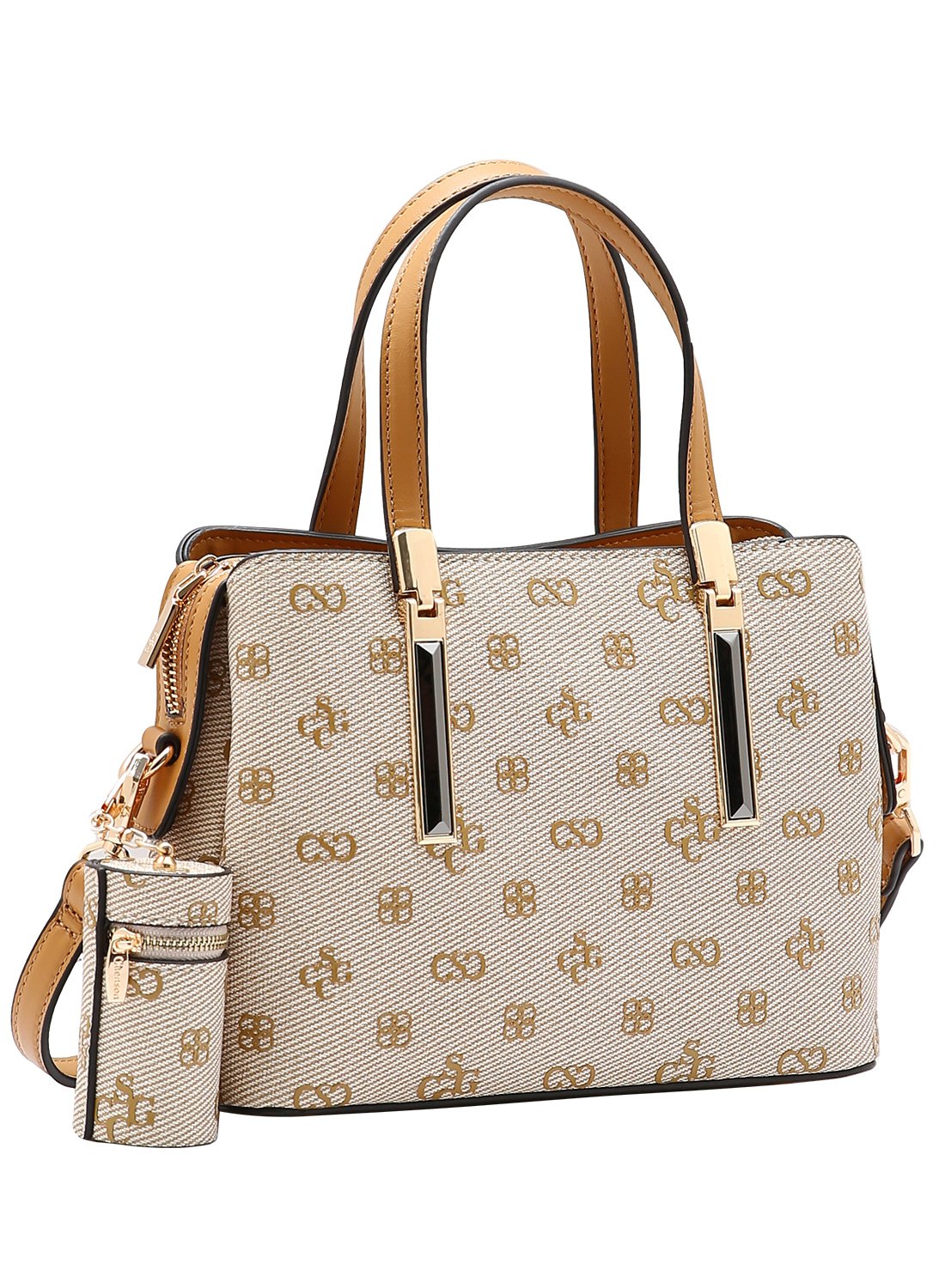 Bolsa Chenson Original Bege Monograma Atemporal Alca de Mao