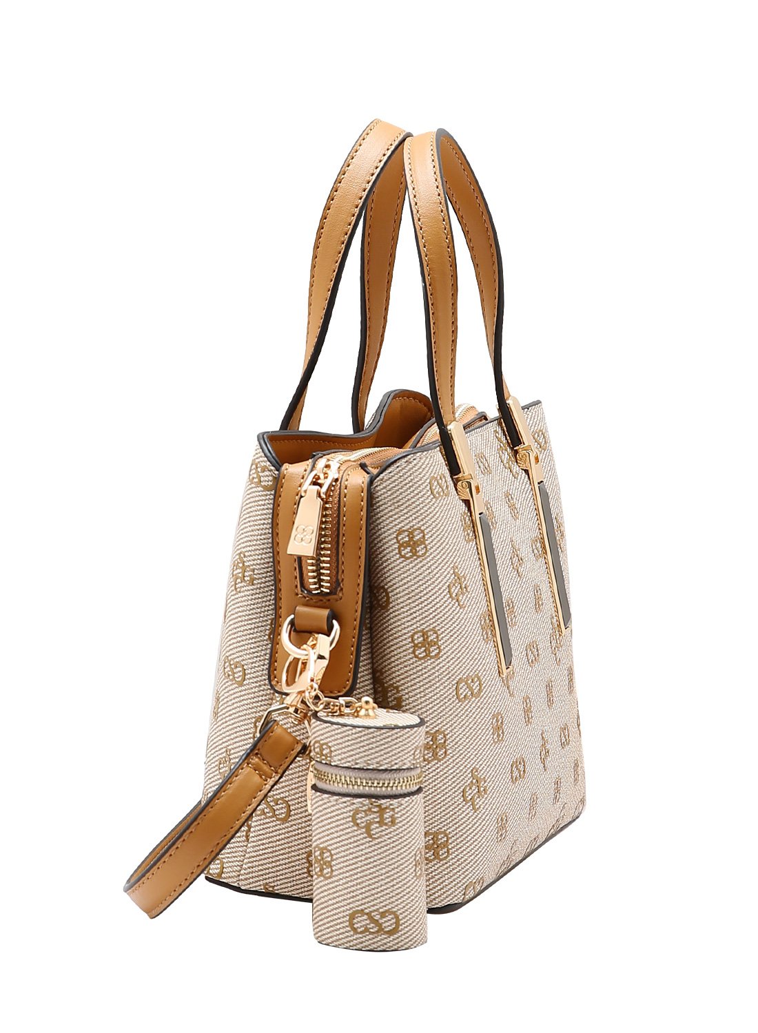 Bolsa Chenson Original Bege Monograma Atemporal Alca de Mao Bege 2