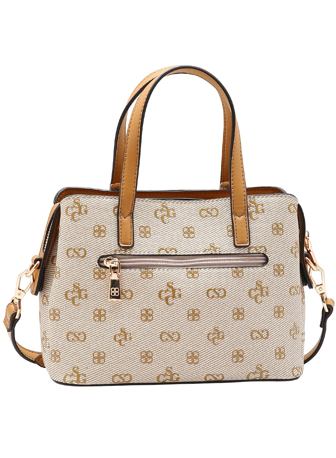 Bolsa Chenson Original Bege Monograma Atemporal Alca de Mao Bege 4