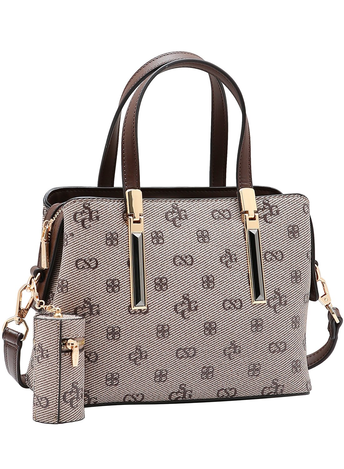 Bolsa Chenson de Mao Monograma Atemporal Cafe Original Sofisticada