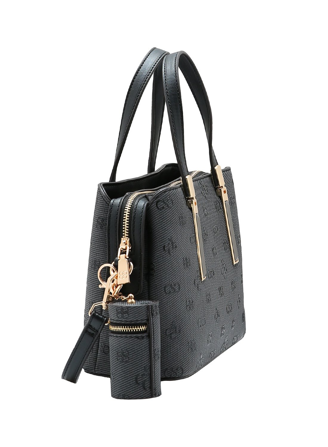 Bolsa Preta Original Chenson Alca de Mao Monograma Atemporal Preto 4