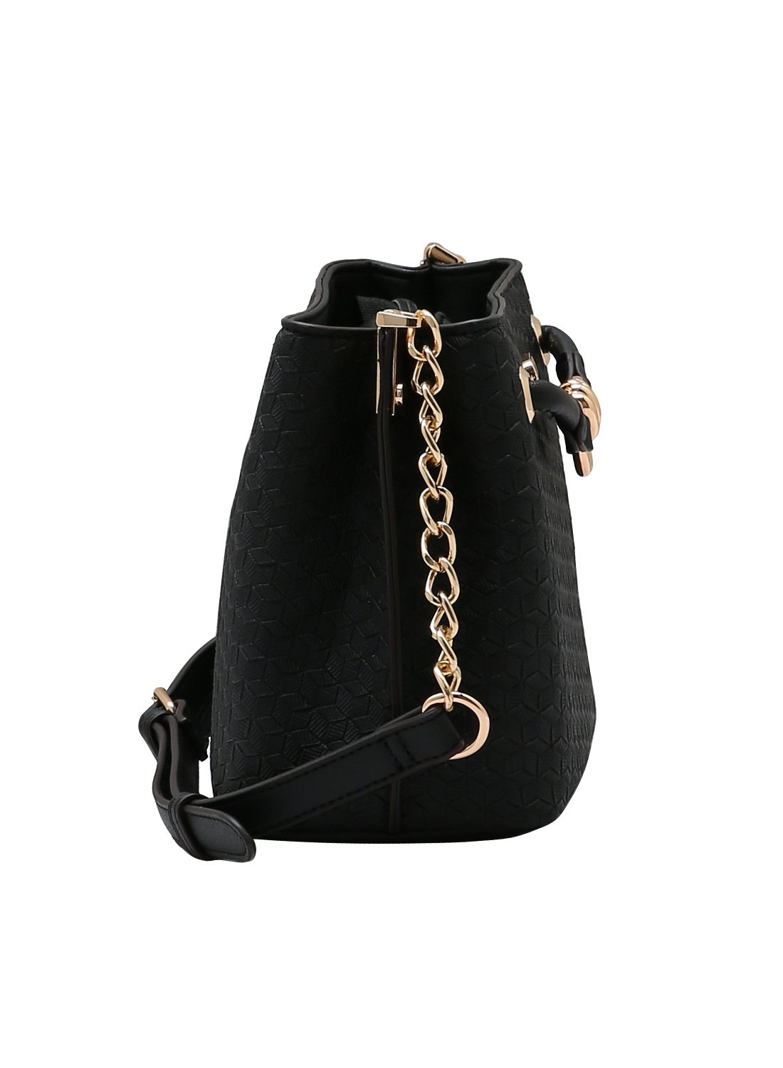 Bolsa Chenson Preta Ferragem Chic Estilo Transversal Elegante Preto 2