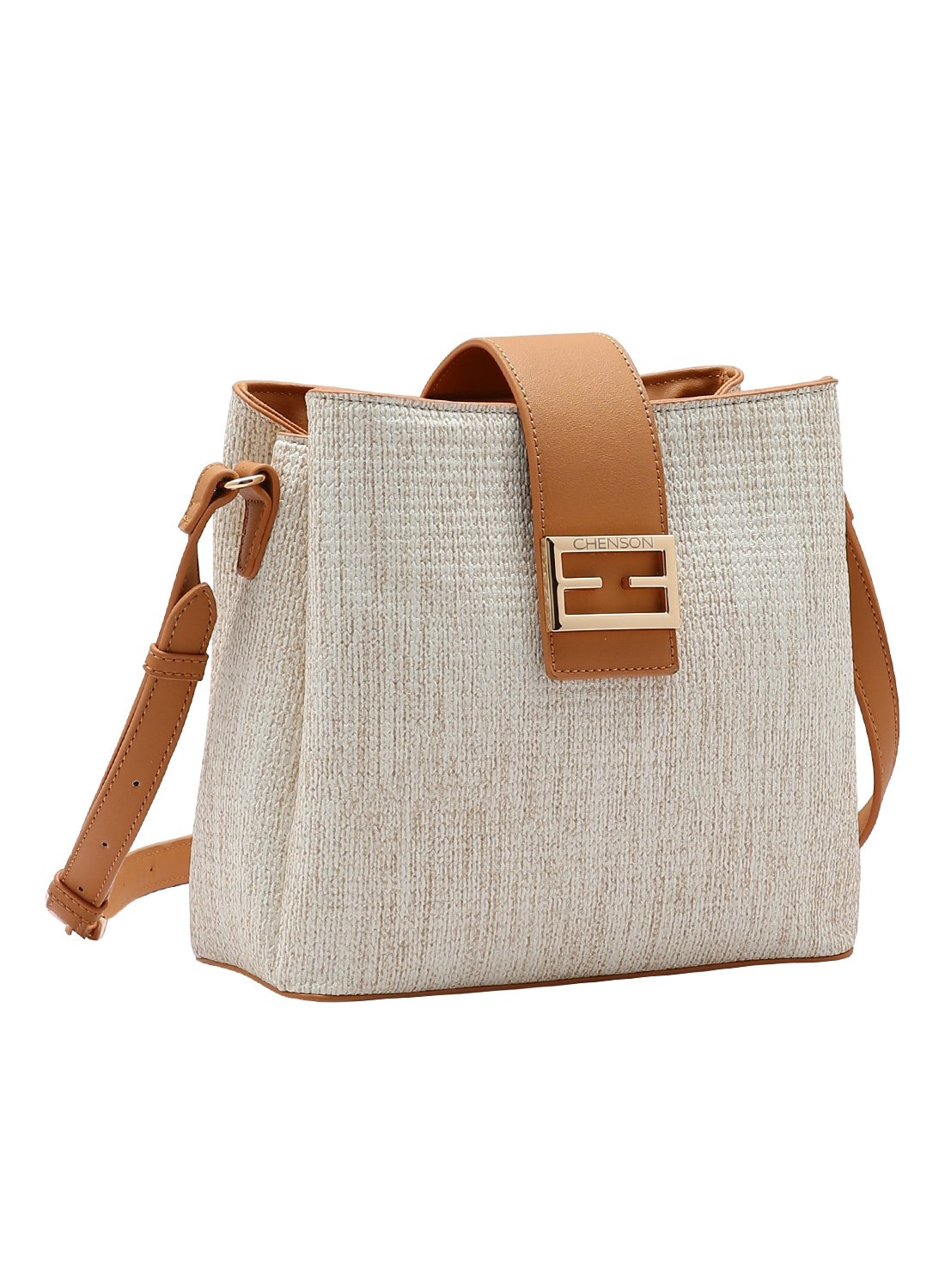 Bolsa Chenson Elegance Off White Alca de Mao