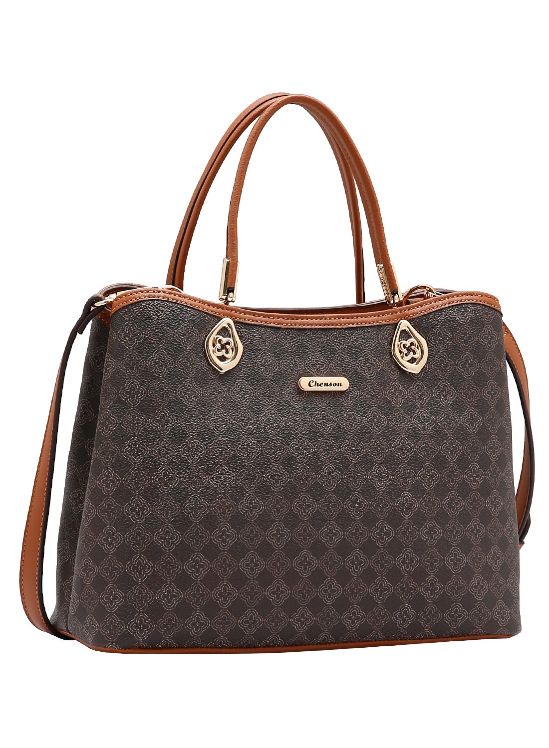 Bolsa Elemento Grafico Casual Chenson - Alca de Mao - Cafe