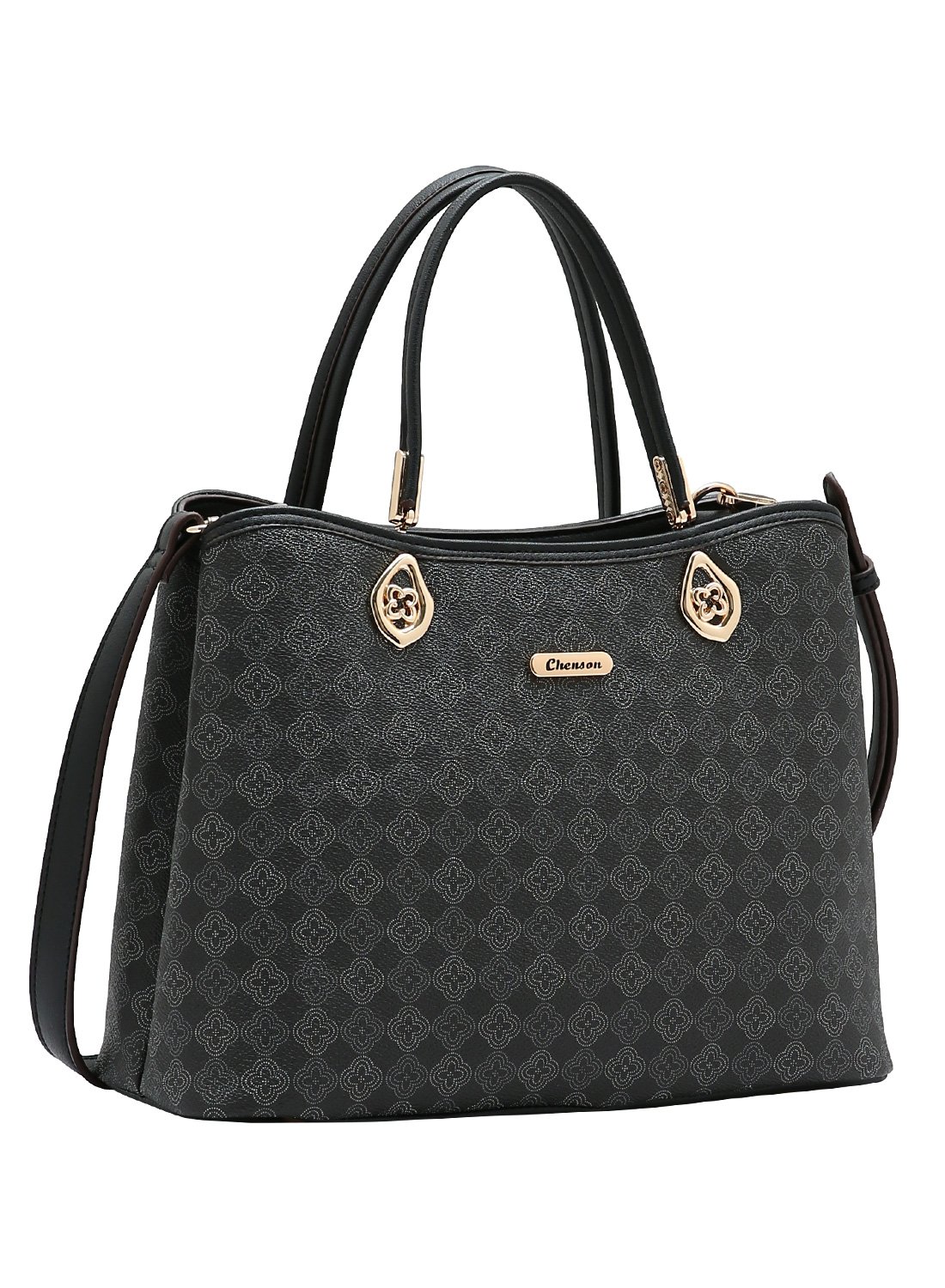 Chenson Bolsa Preta Casual com Estilo Grafico