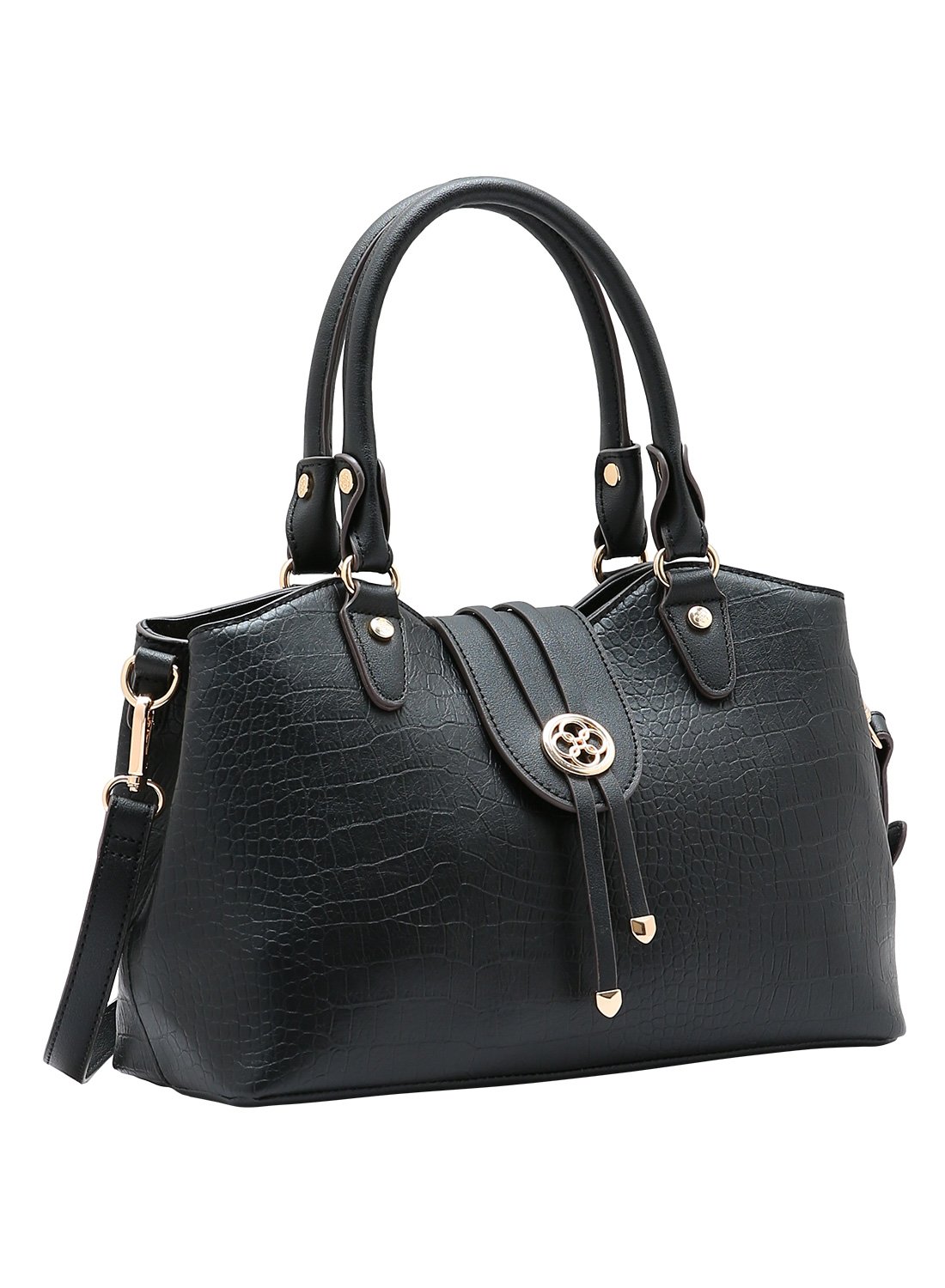 Bolsa de Mao Prerta Chenson Mini Croco Sofisticada