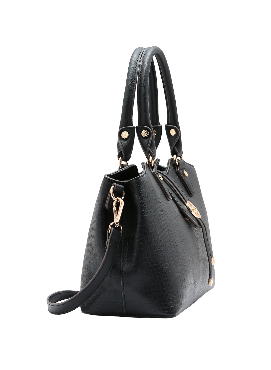 Bolsa de Mao Prerta Chenson Mini Croco Sofisticada Preto 2