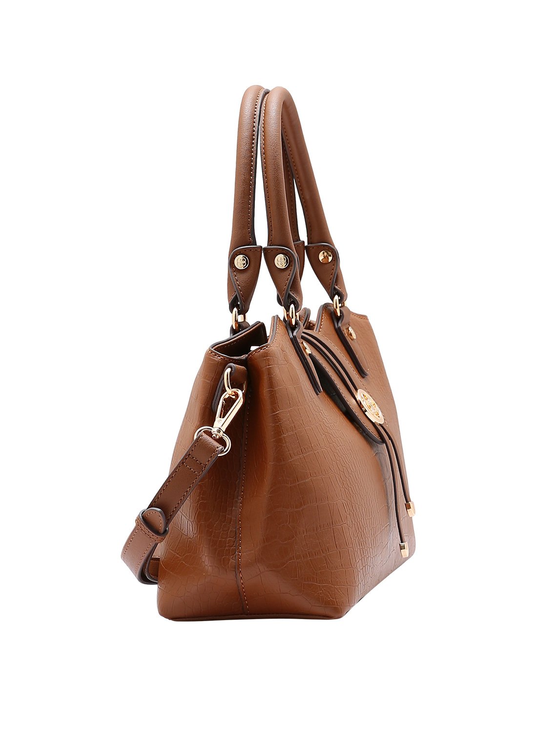 Bolsa Cafe Mini Croco Chenson Alca de Mao Marrom 2