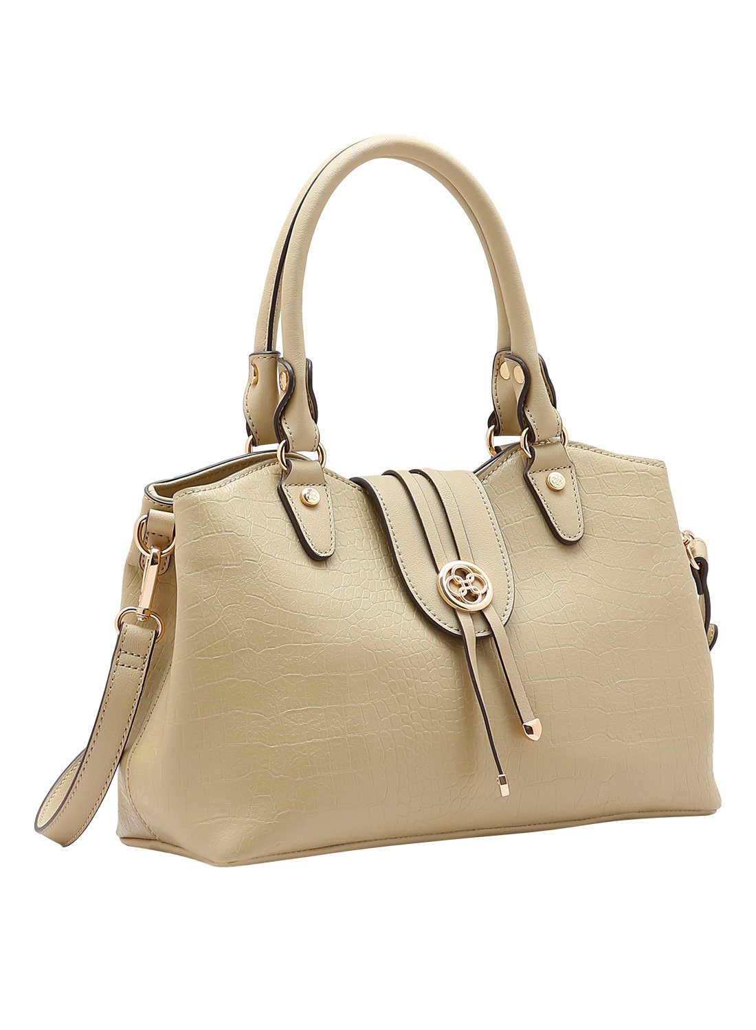 Bolsa de Mao Chenson Mini Croco Natural Original Bege 2