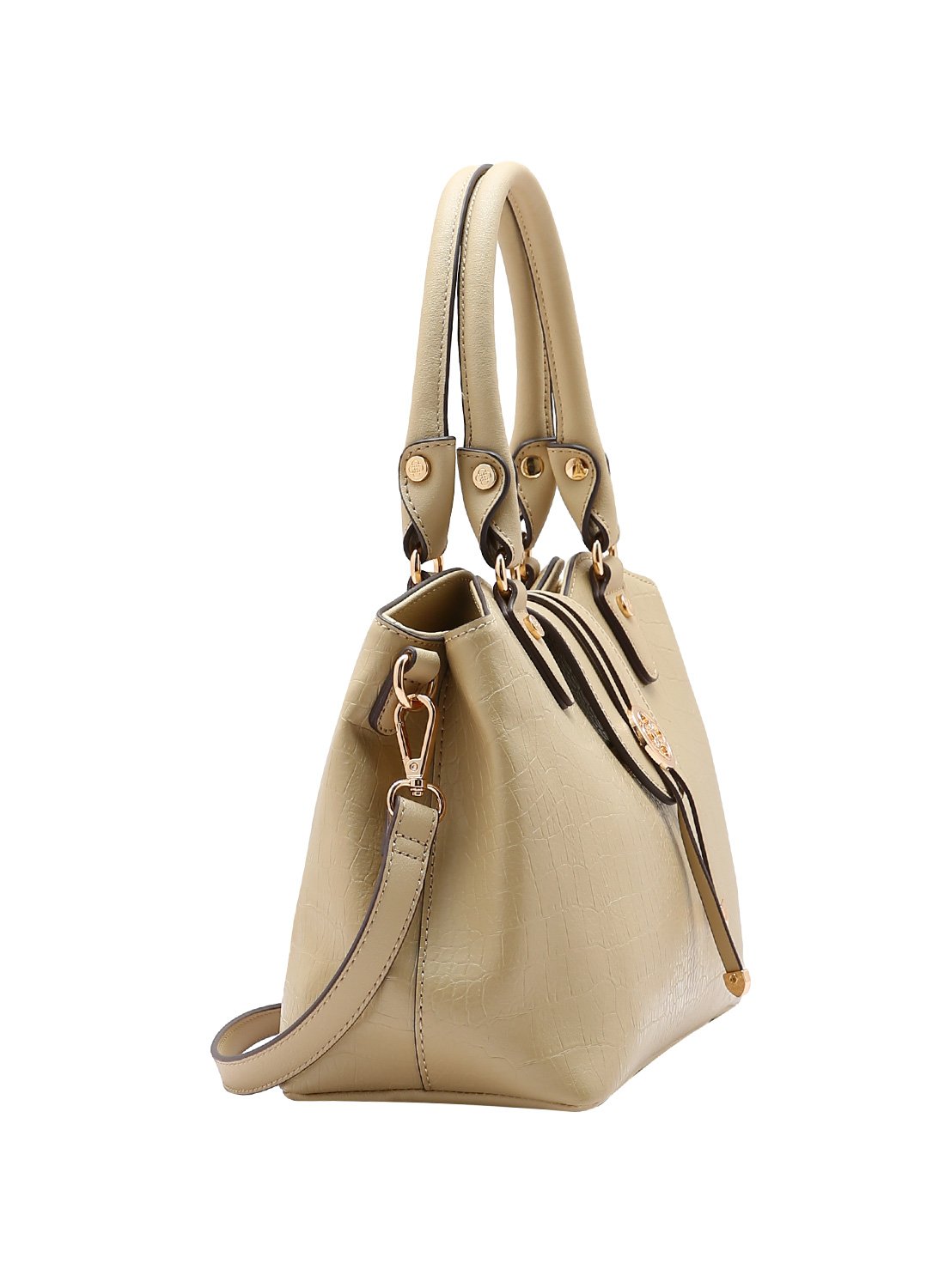 Bolsa de Mao Chenson Mini Croco Natural Original Bege 3