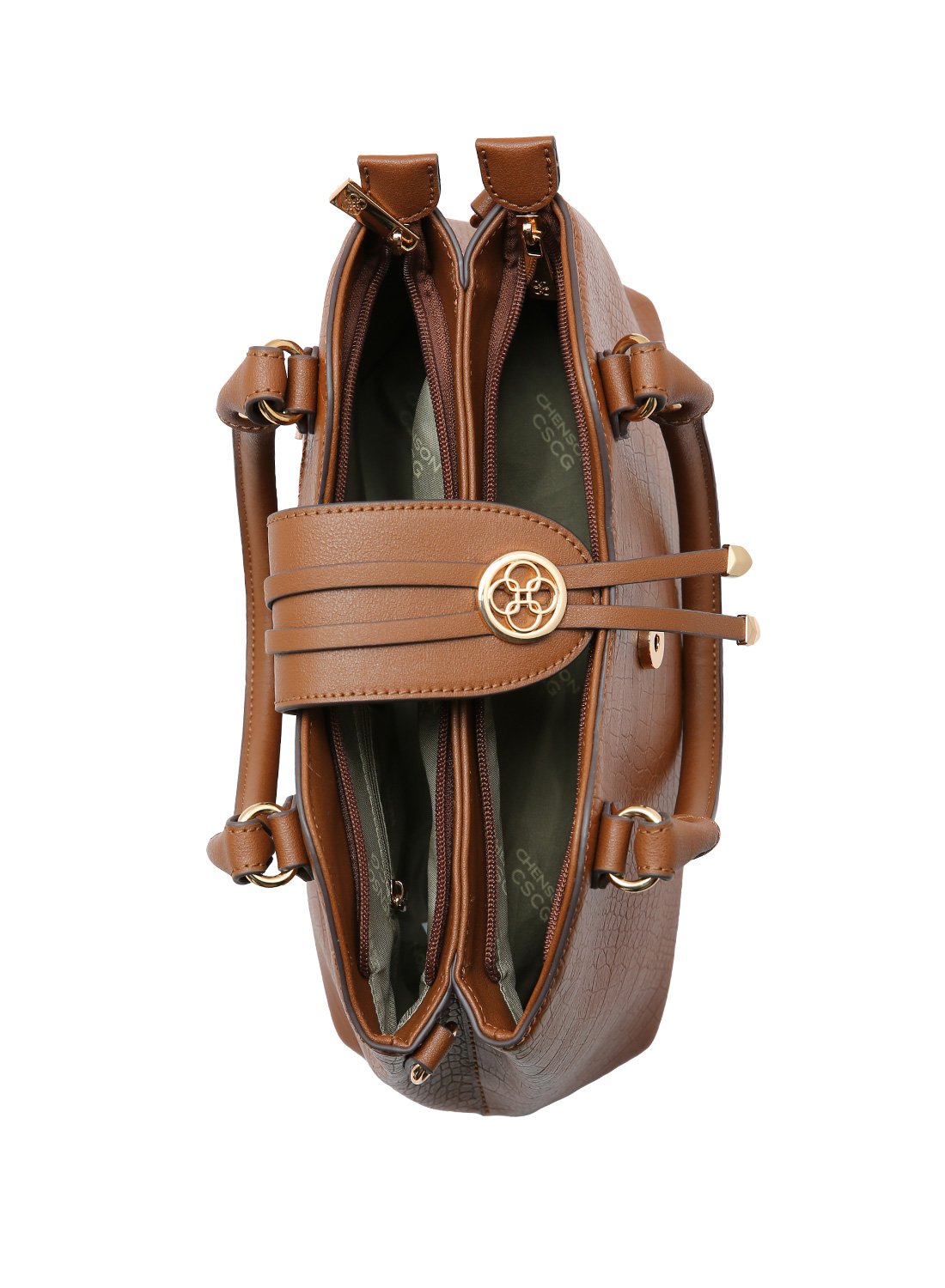 Bolsa de Mao Chenson Mini Croco Natural Original Bege 4