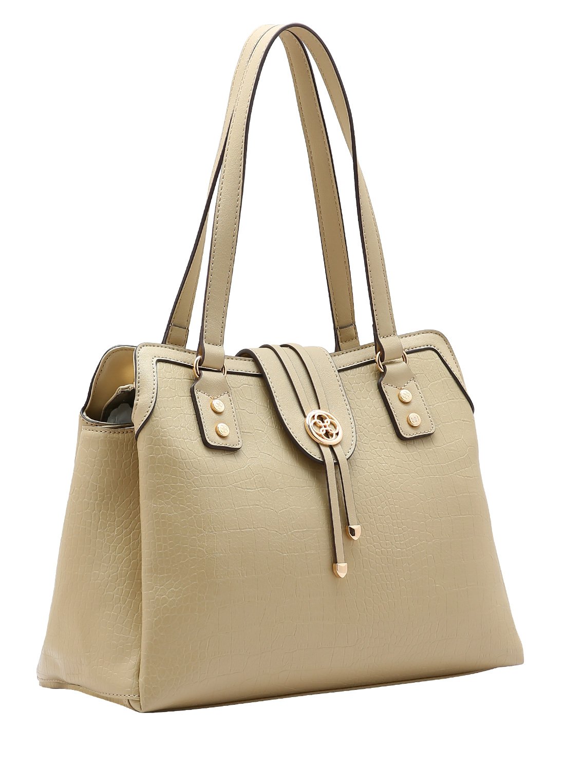 Bolsa Feminina Mini Croco Chenson Natural de Ombro