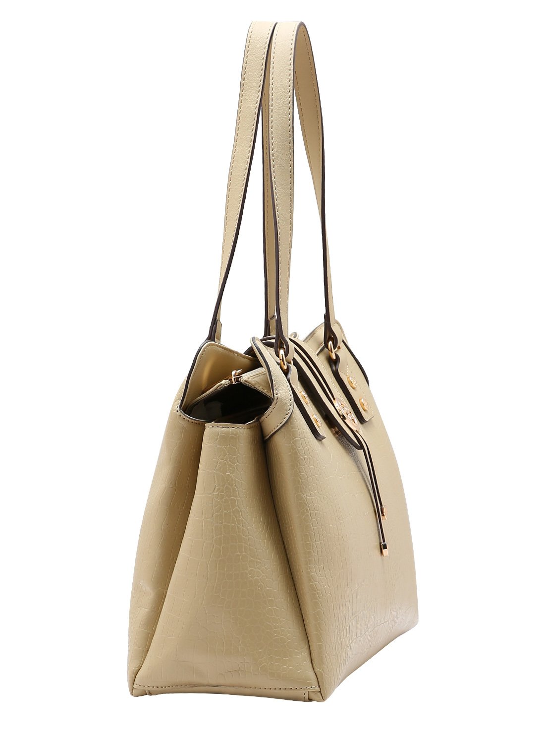 Bolsa Feminina Mini Croco Chenson Natural de Ombro Bege 4