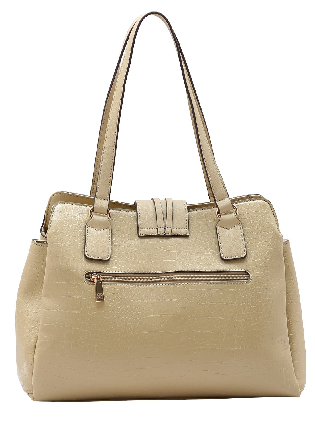 Bolsa Feminina Mini Croco Chenson Natural de Ombro Bege 6