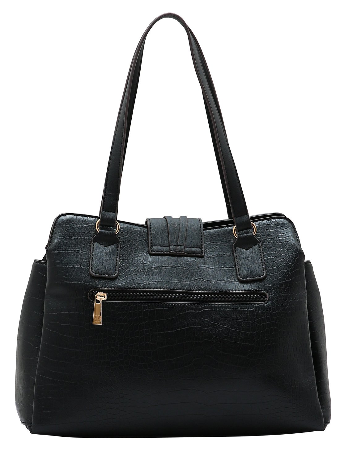 Bolsa Preta Mini Croco com Alca de Ombro Chenson Preto 6