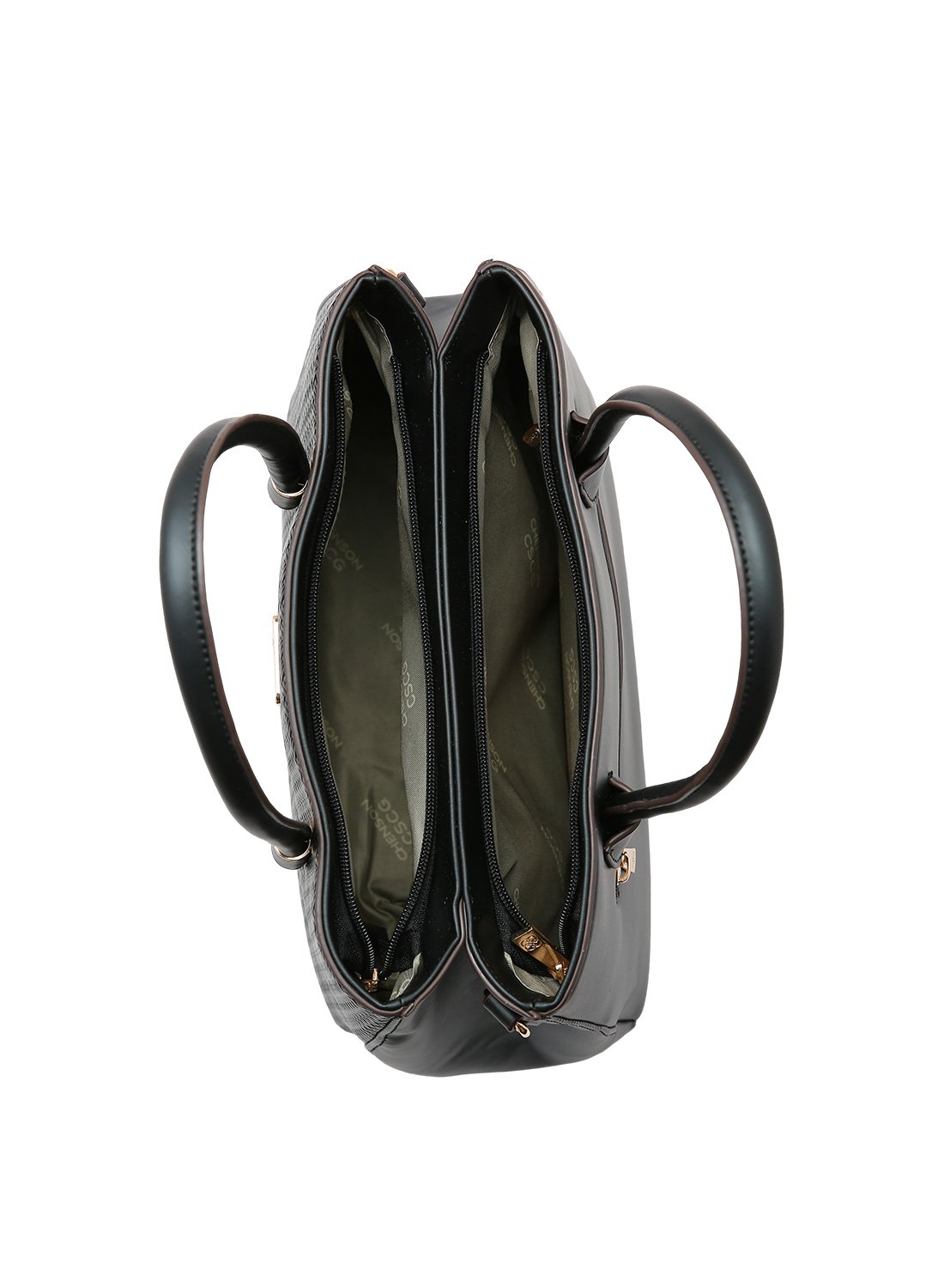 Bolsa Mini Tramas Marrom Chenson Alca de Mao Compacta Marrom 5