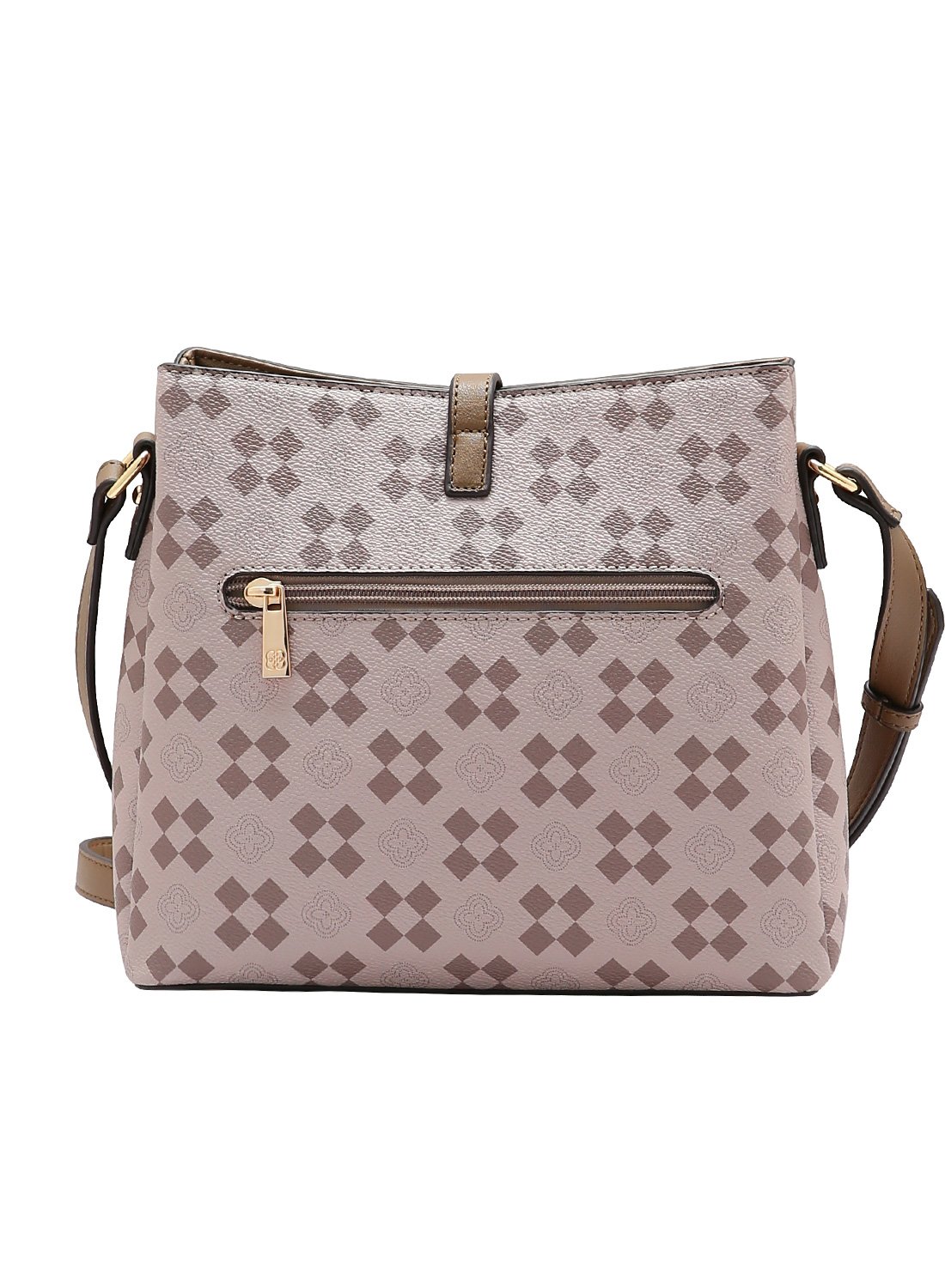 Bolsa Transversal Feminina - New Elemento Grafico Natural Chenson Bege 6