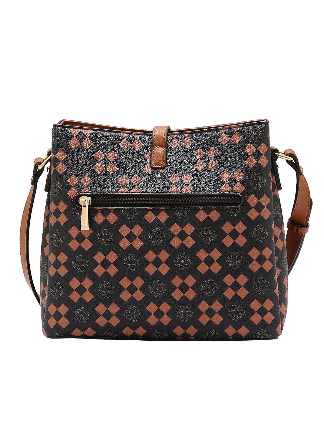 Bolsa Transversal Cafe - Chenson New Elemento Grafico Marrom 3