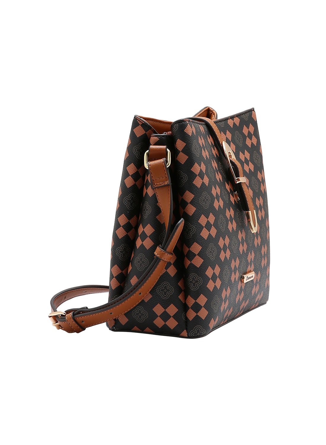 Bolsa Transversal Cafe - Chenson New Elemento Grafico Marrom 5