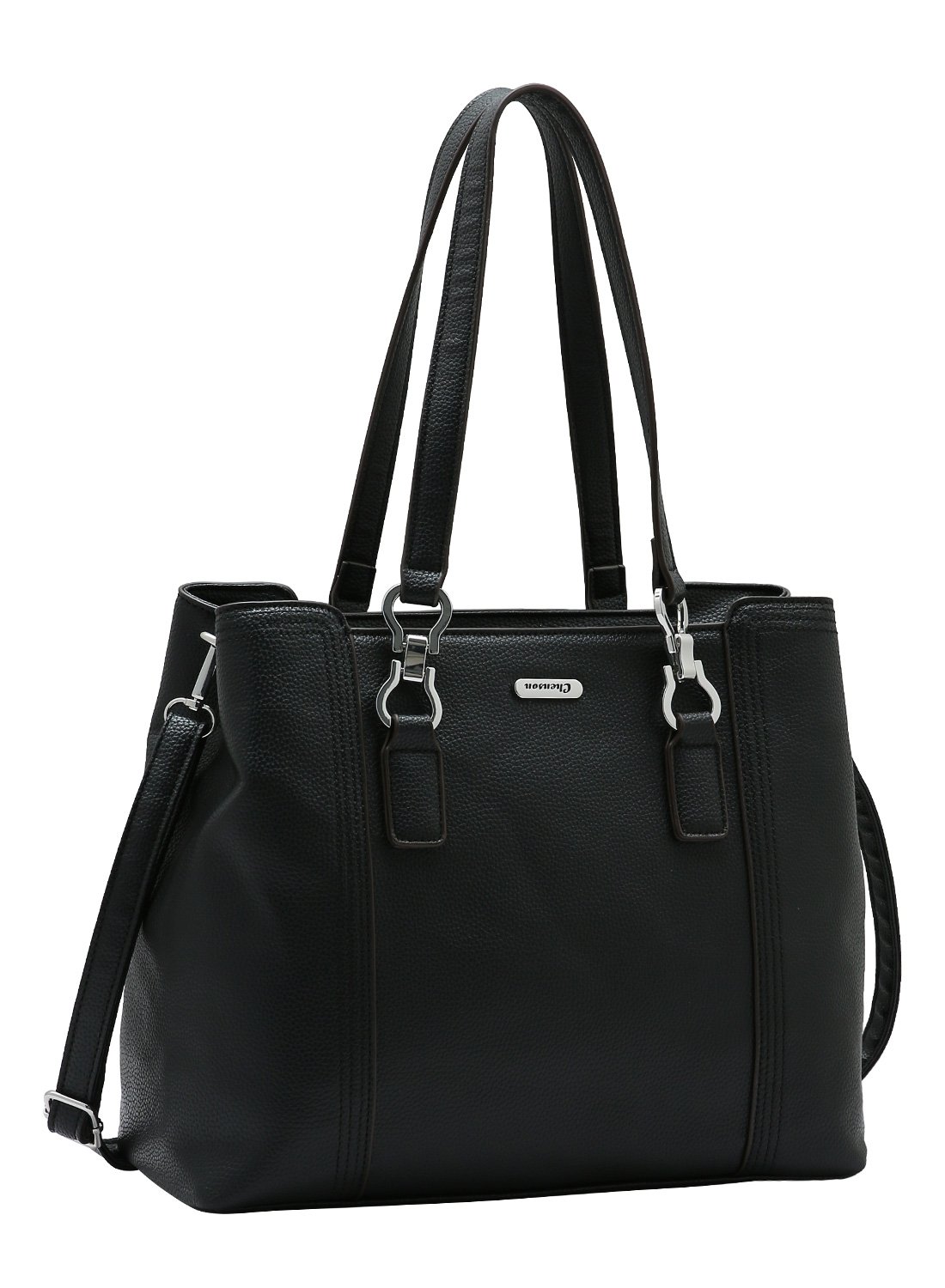 Bolsa Chenson Alca de Ombro Preta - Textura Delicada