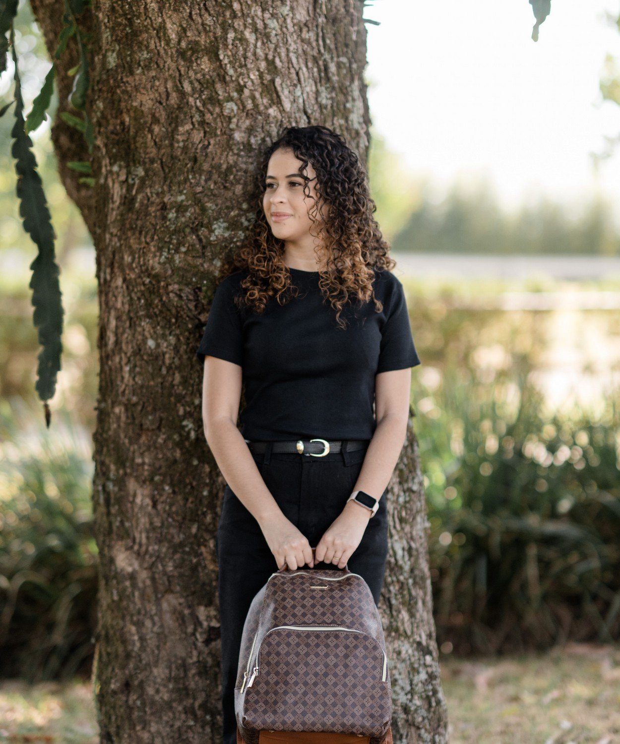 Mochila Elemento Grafico Casual Chenson Cafe Marrom 4