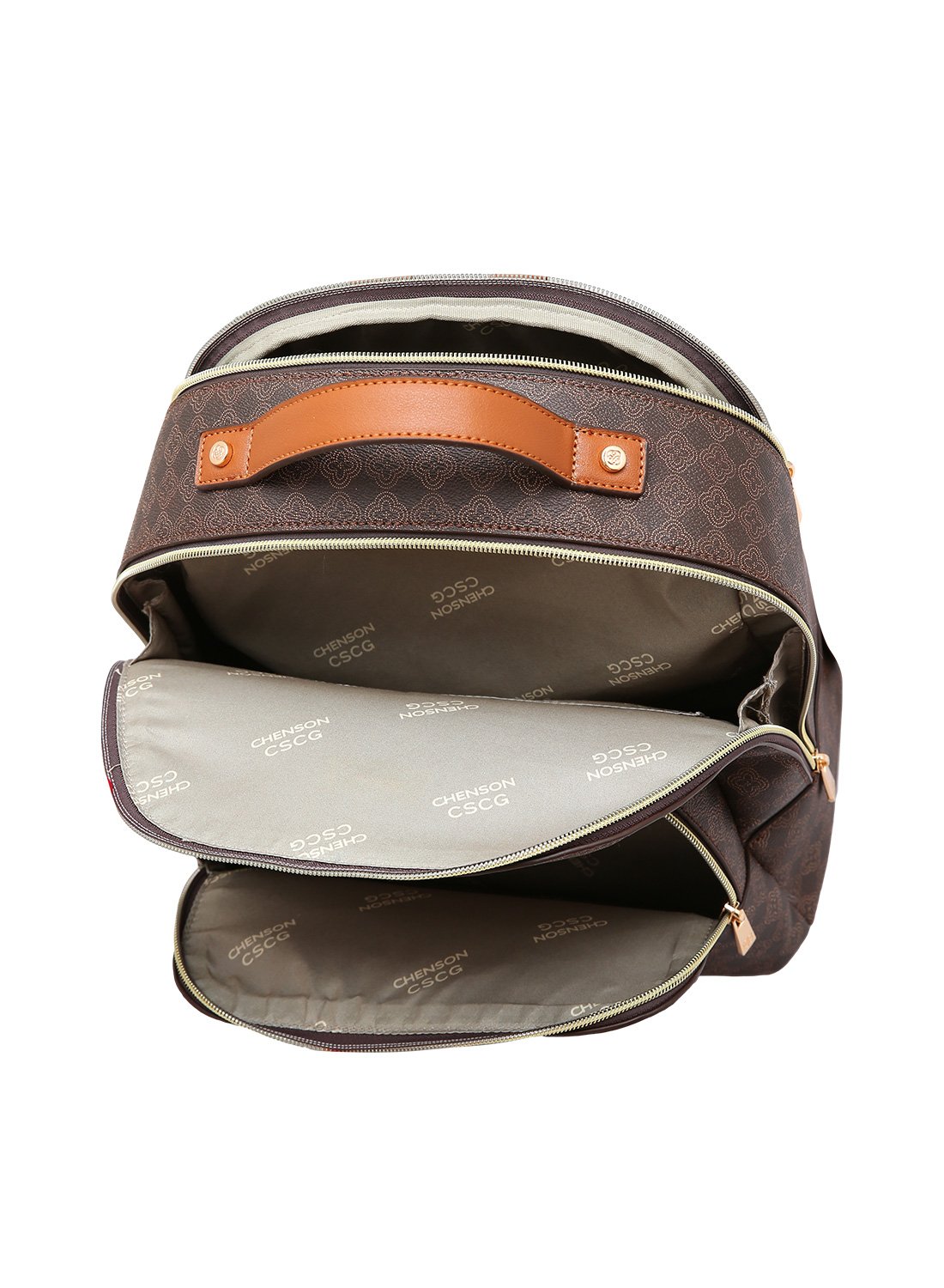 Mochila Elemento Grafico Casual Chenson Cafe Marrom 5