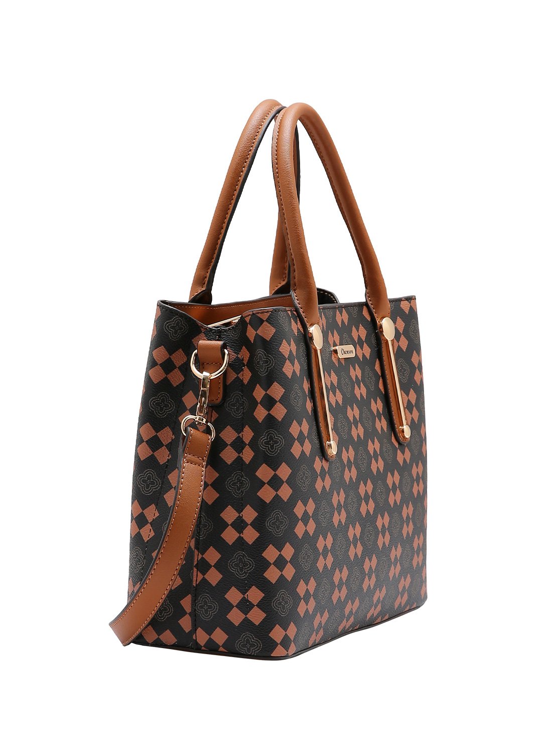 Chenson Bolsa Cafe Alca Dupla New Elemento Grafico Marrom 2