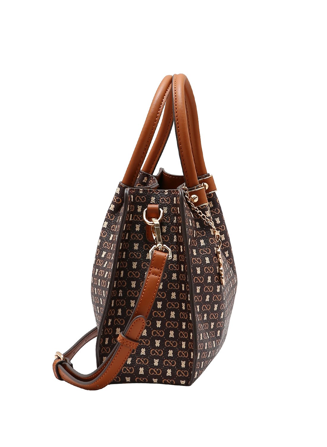 Bolsa Alca de Mao Chenson Original Monograma Baby Urso Cafe Marrom 3