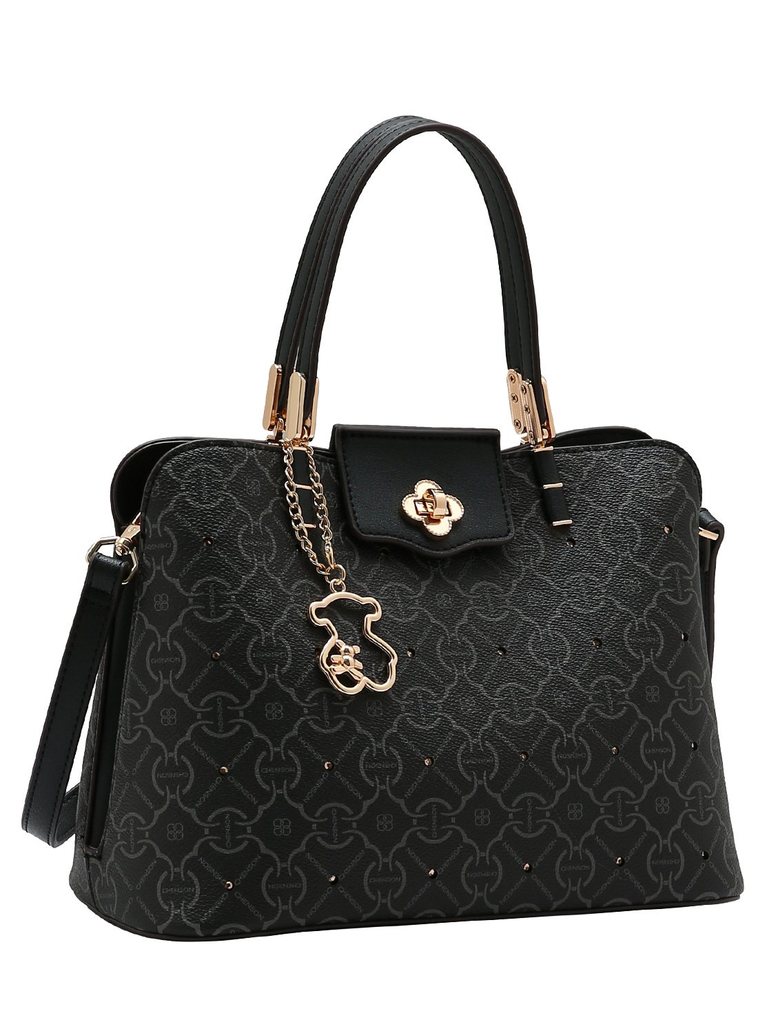 Bolsa Feminina Preta Chenson Classic Cristal Original