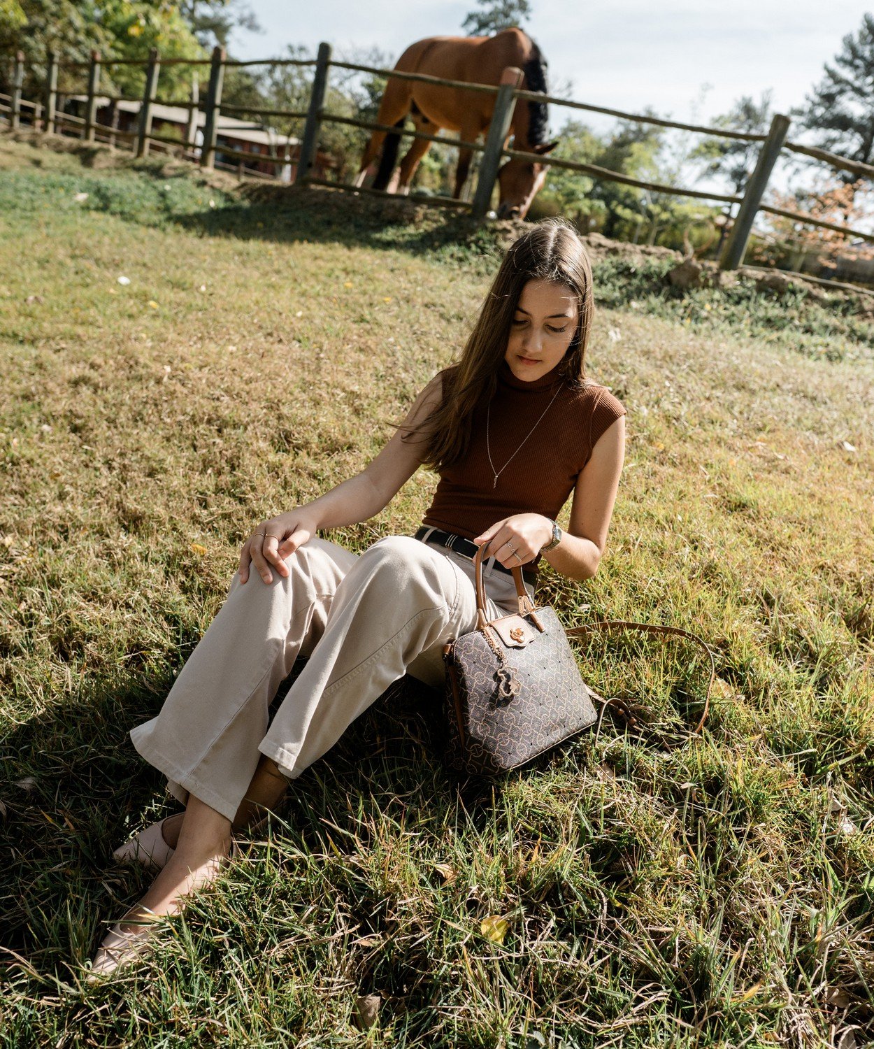 Bolsa Feminina Preta Chenson Classic Cristal Original Preto 5