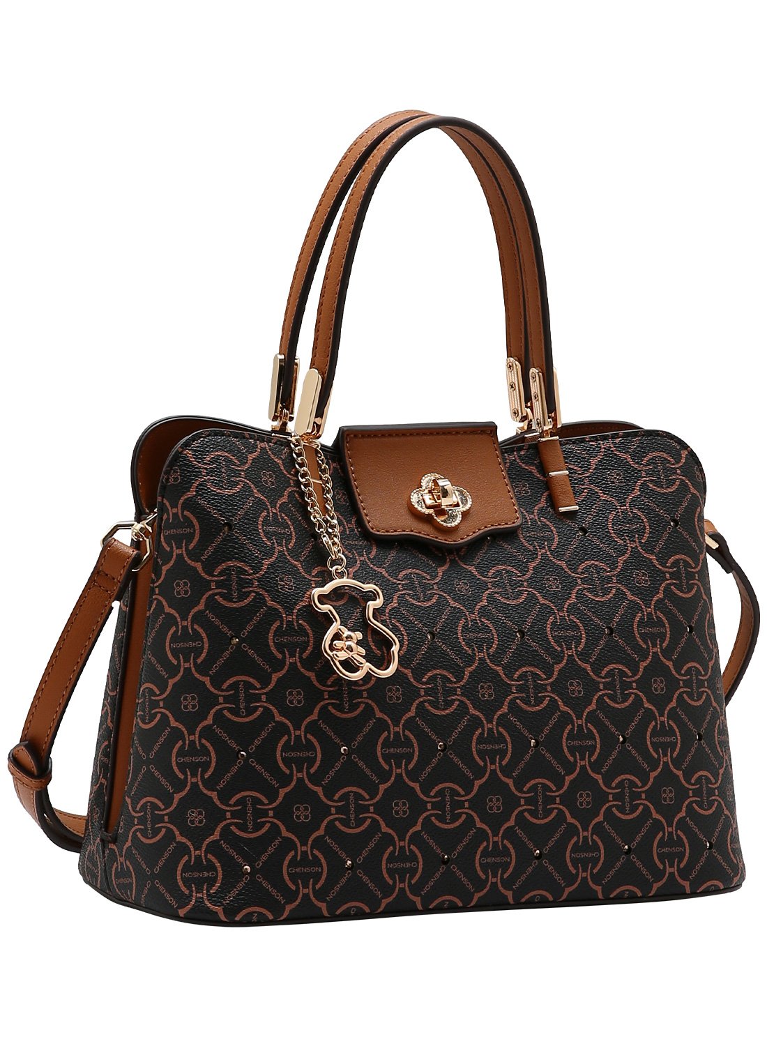 Bolsa Feminina Alca de Mao Chenson Classic Cristal Cafe Marrom 5