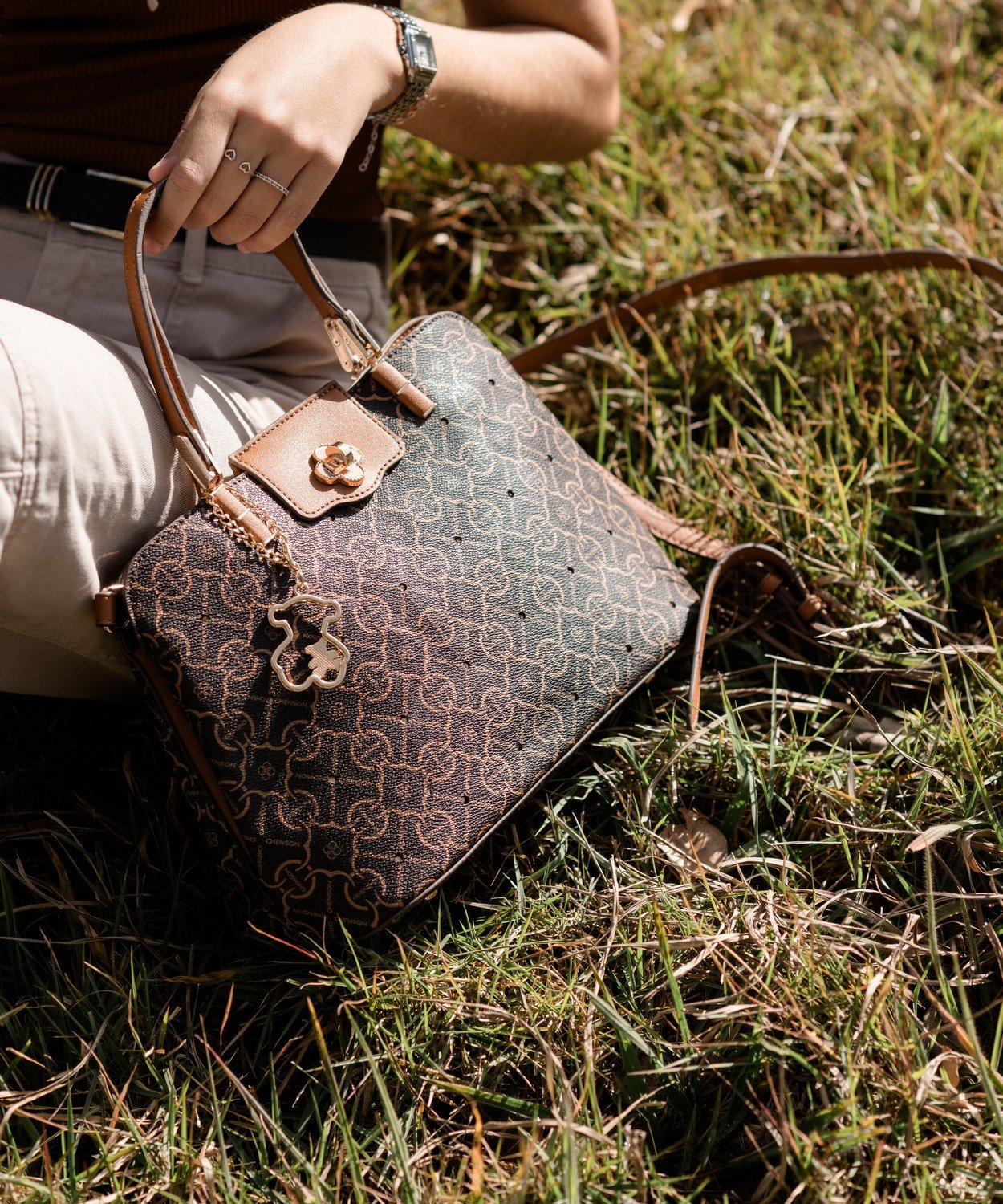 Bolsa Feminina Alca de Mao Chenson Classic Cristal Cafe Marrom 6