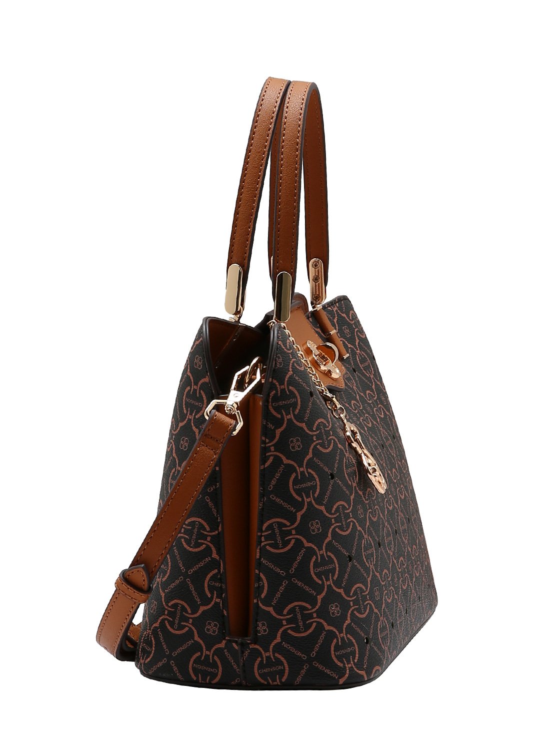 Bolsa Feminina Alca de Mao Chenson Classic Cristal Cafe 