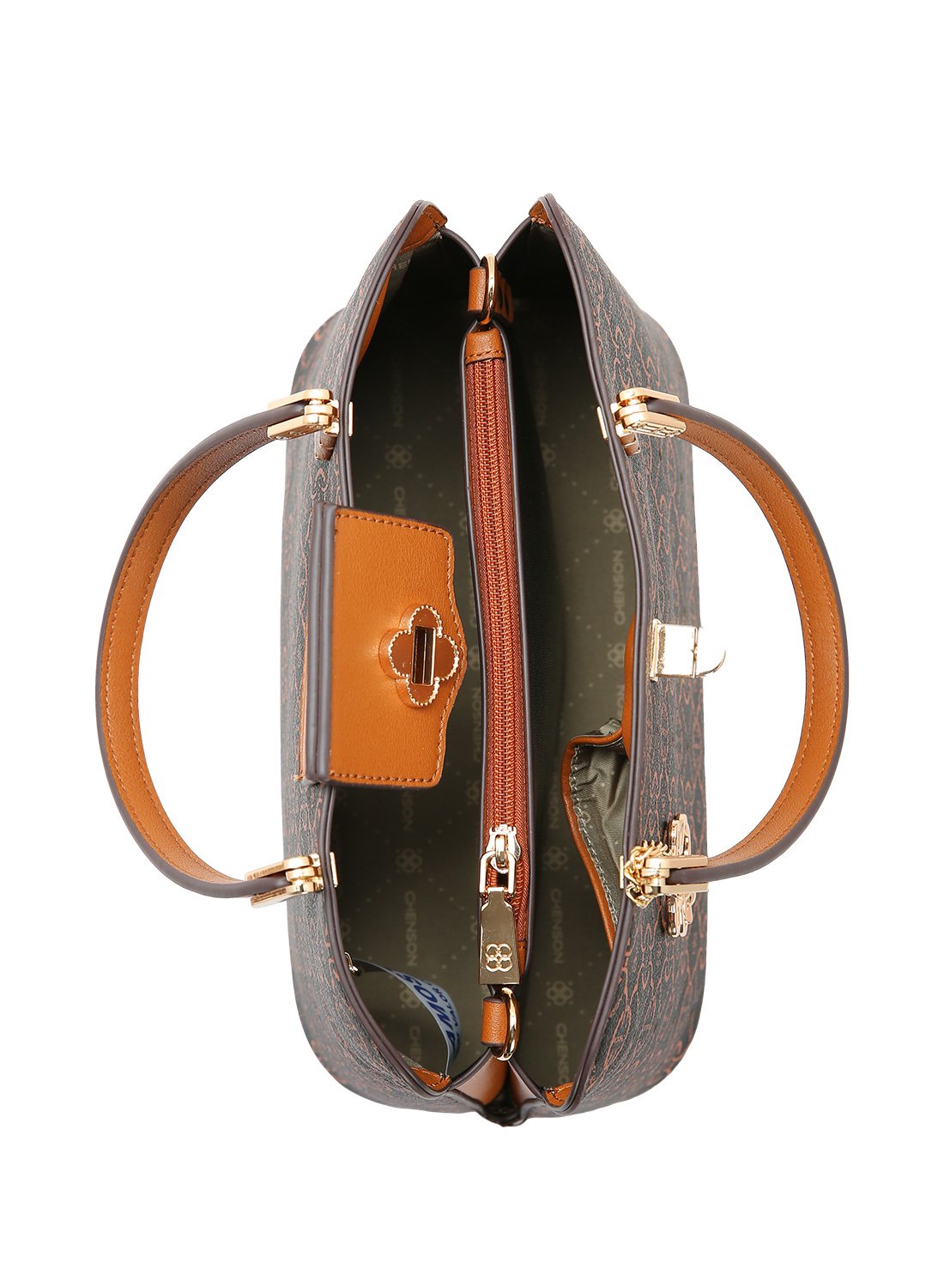 Bolsa Chenson Feminina Bege Classic Cristal Alca de Mao Bege 4