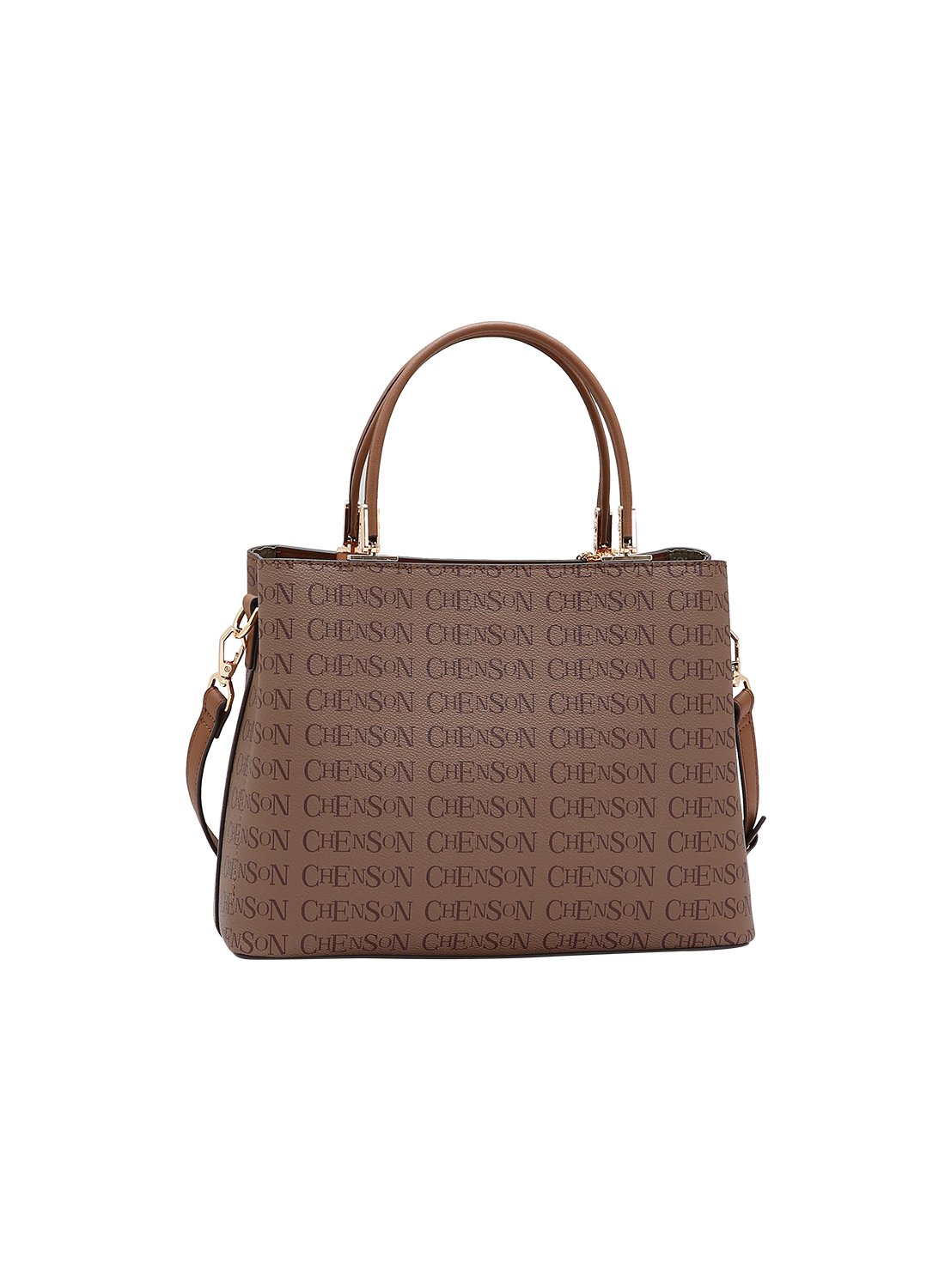 Bolsa Chenson Feminina Cafe Cristal Monograma Coracao Marrom 6