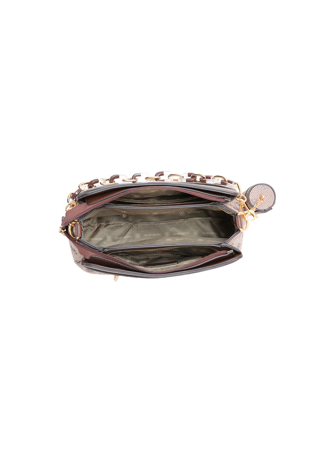 Bolsa Preta Feminina Chenson Monograma Atemporal - Original Transversal Preto 4