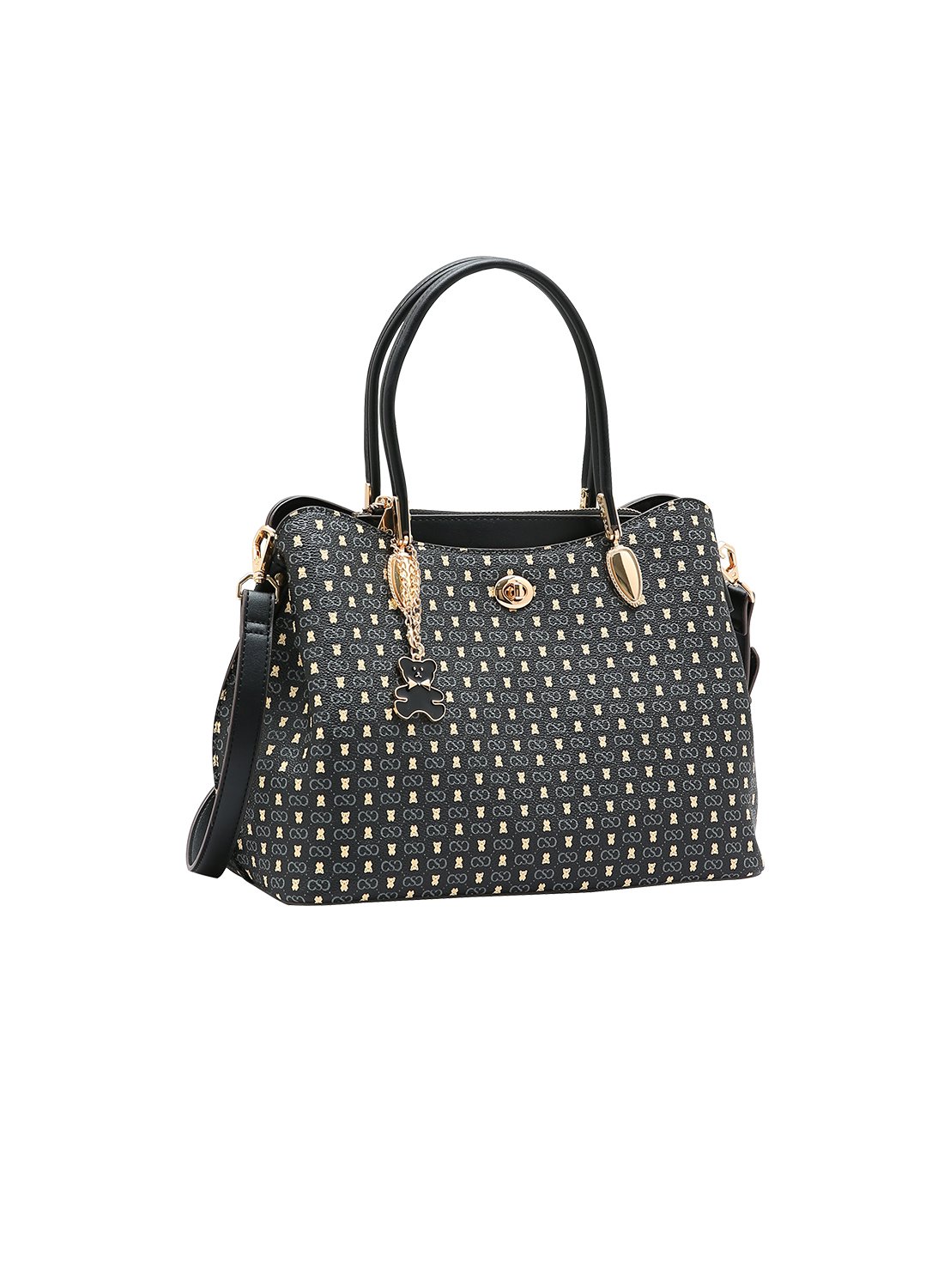 Bolsa Chenson Monograma Baby Urso Preta - Feminina Original Alca de Mao