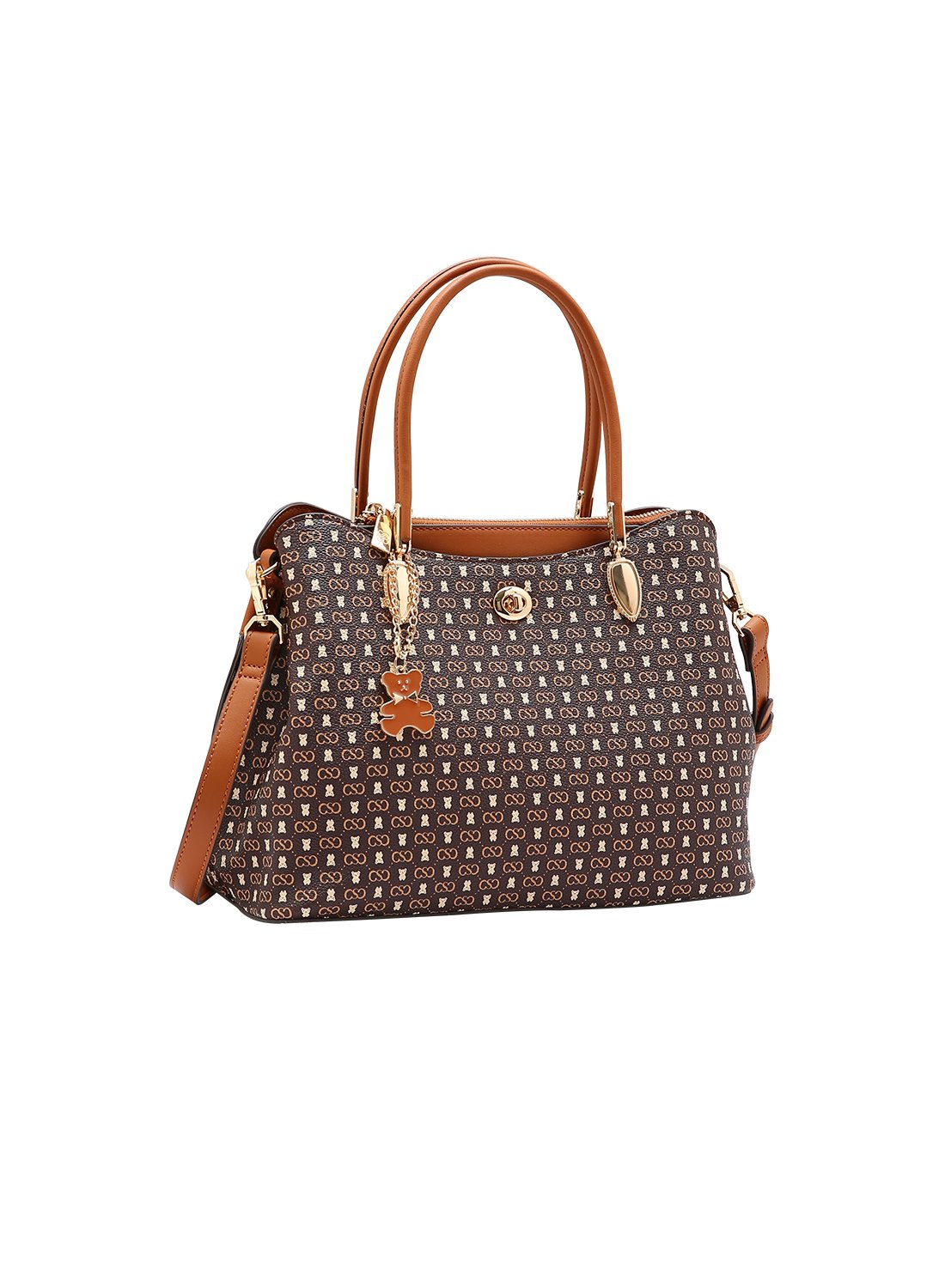 Bolsa Chenson Feminina Cafe Monograma Baby Urso Alca de Mao