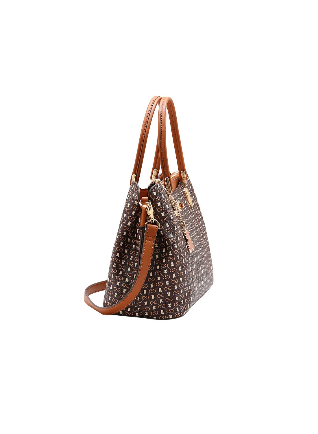 Bolsa Chenson Feminina Cafe Monograma Baby Urso Alca de Mao Marrom 2