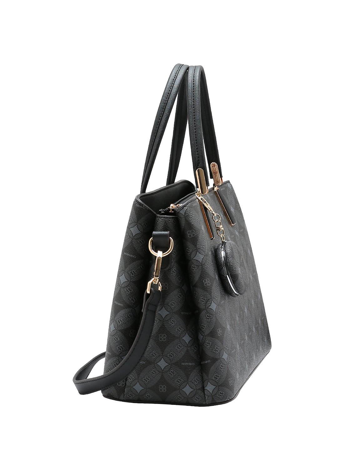 Bolsa Chenson Original Monograma Contemporaneo - Preta Alca de Mao Preto 2