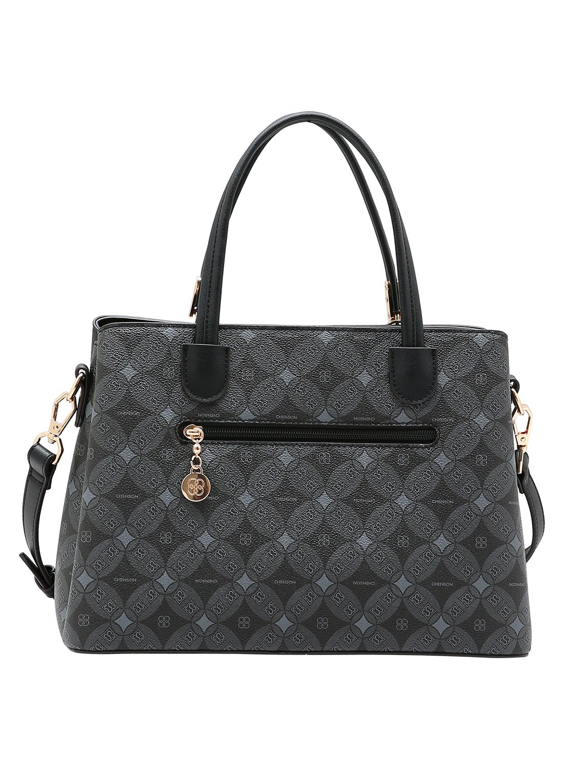 Bolsa Chenson Original Monograma Contemporaneo - Preta Alca de Mao Preto 5