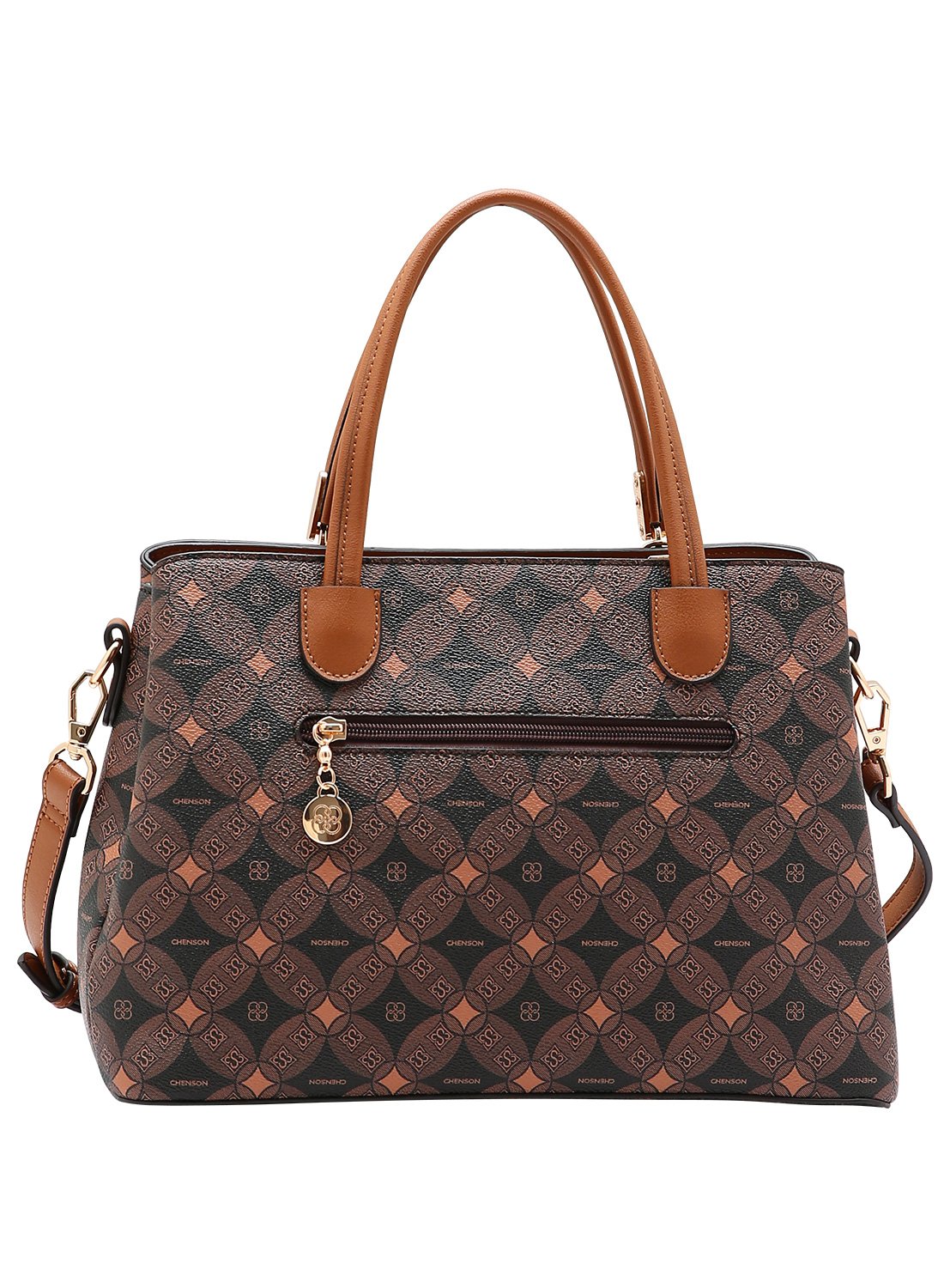 Bolsa Chenson Feminina Cafe Monograma Contemporaneo Alca de Mao Marrom 6