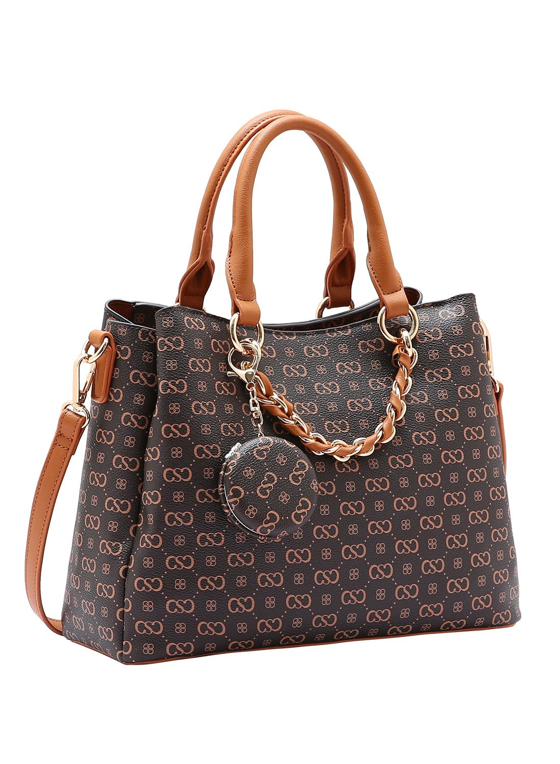 Bolsa Chenson Original Feminina Cafe - Monograma Elegance Alca de Mao