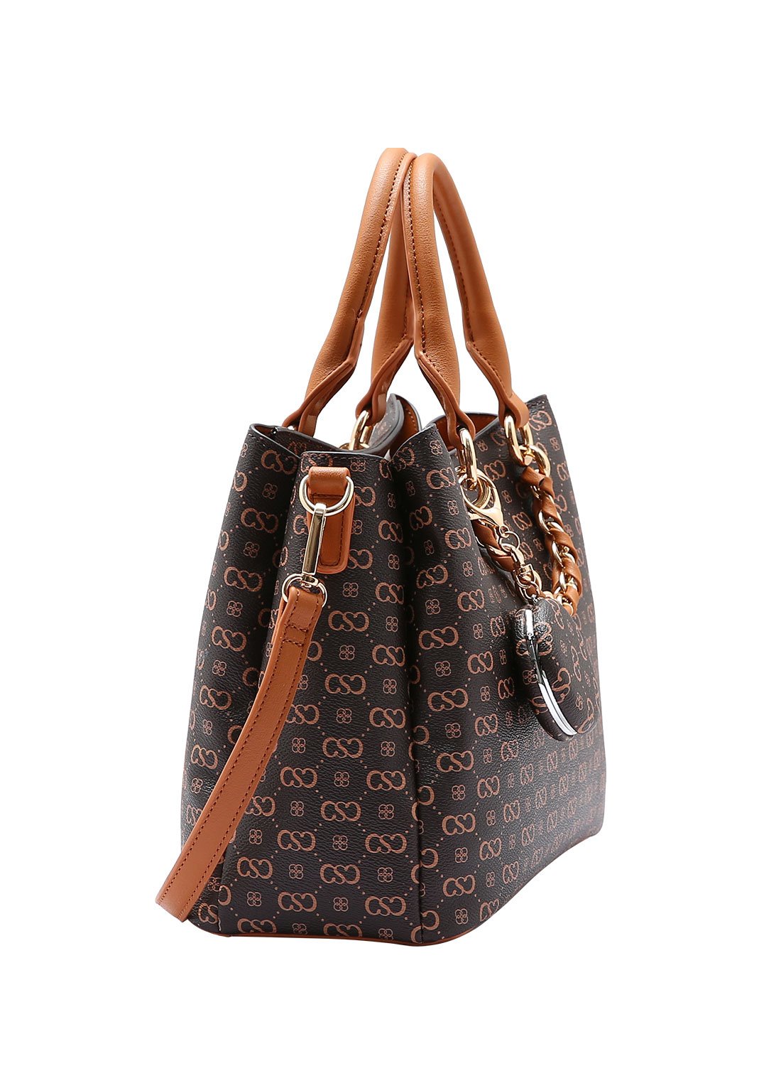 Bolsa Chenson Original Feminina Cafe - Monograma Elegance Alca de Mao Marrom 3